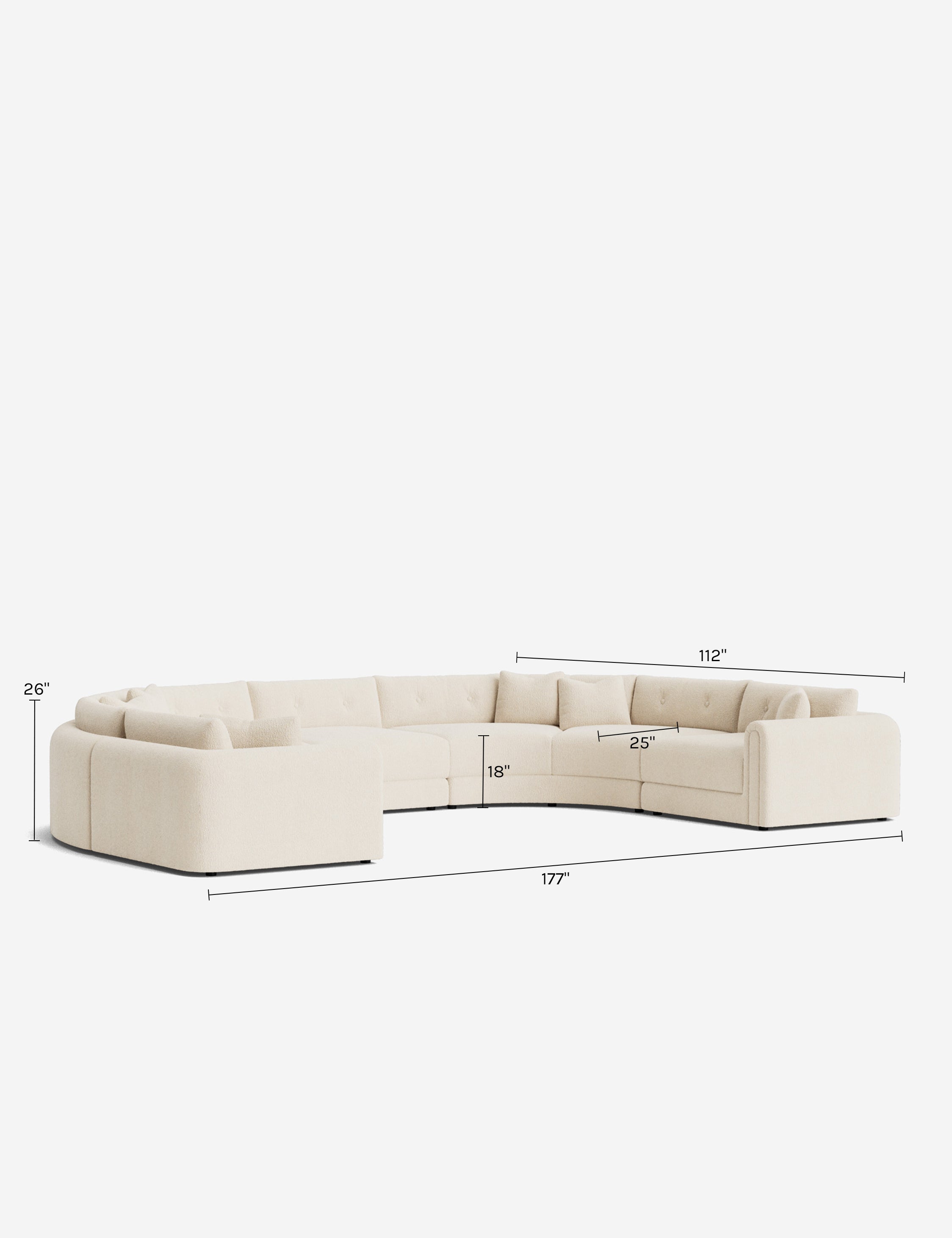 Lulu and Georgia Rosado Modular U-Shaped Sectional Sofa - view 49