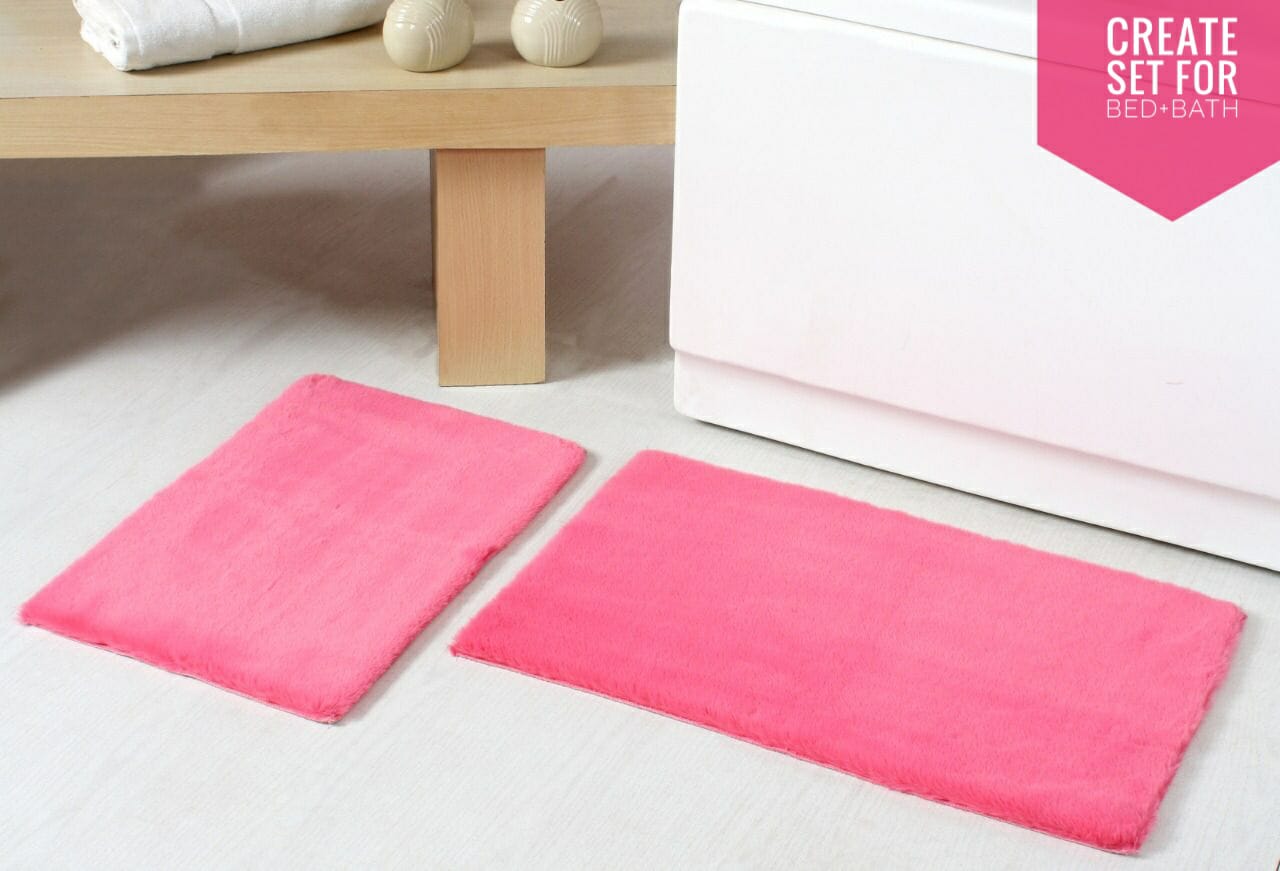 Urban Space Home Furnishing Luxury Bathroom Rug Mats, super soft anti slip bath mats, super absorbent bathroom rug - Rabbit fur, Light tones