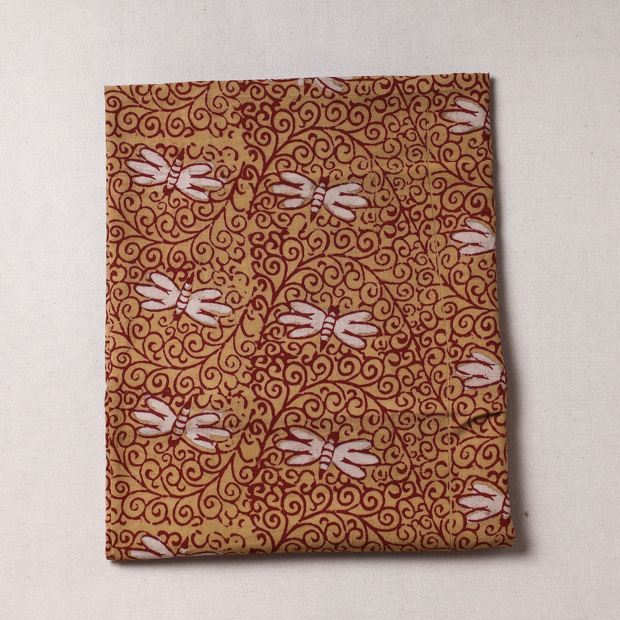 HAVELI CHRONICLES Brown - Bagru Block Printed Cotton Precut Fabric (0.9 meter)