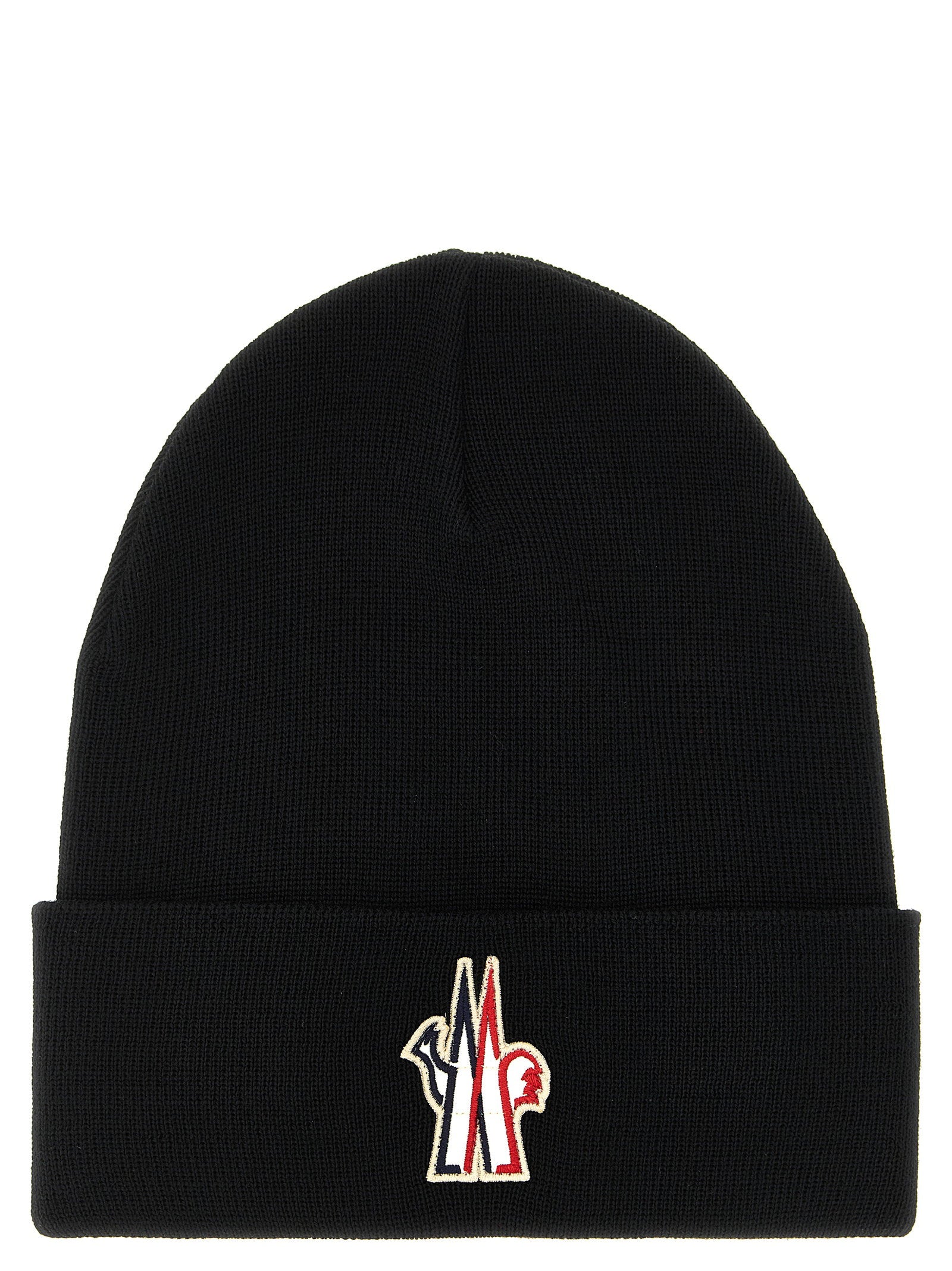 Moncler Grenoble Logo Patch Beanie – 100% virgin wool