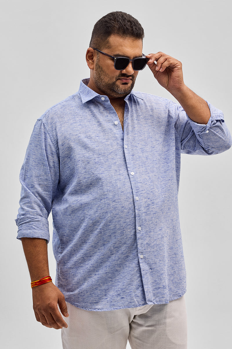 SNITCH Blue Linen Blend Shirt
