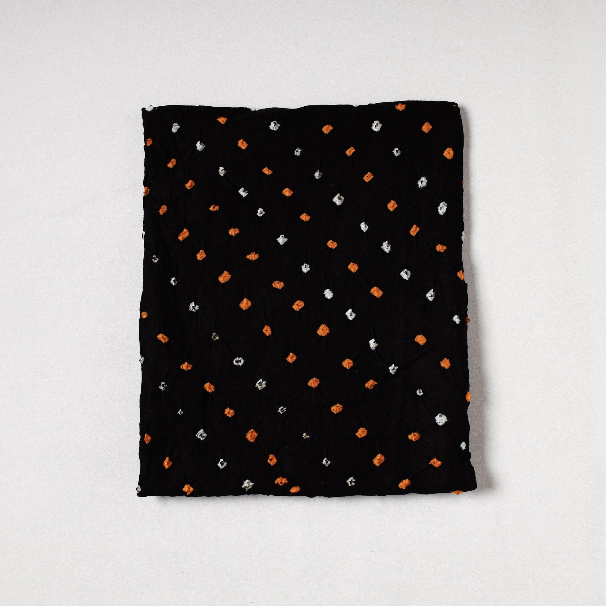 KACHCHH JI CHHAAP Black - Kutch Bandhani Tie-Dye Mul Cotton Precut Fabric