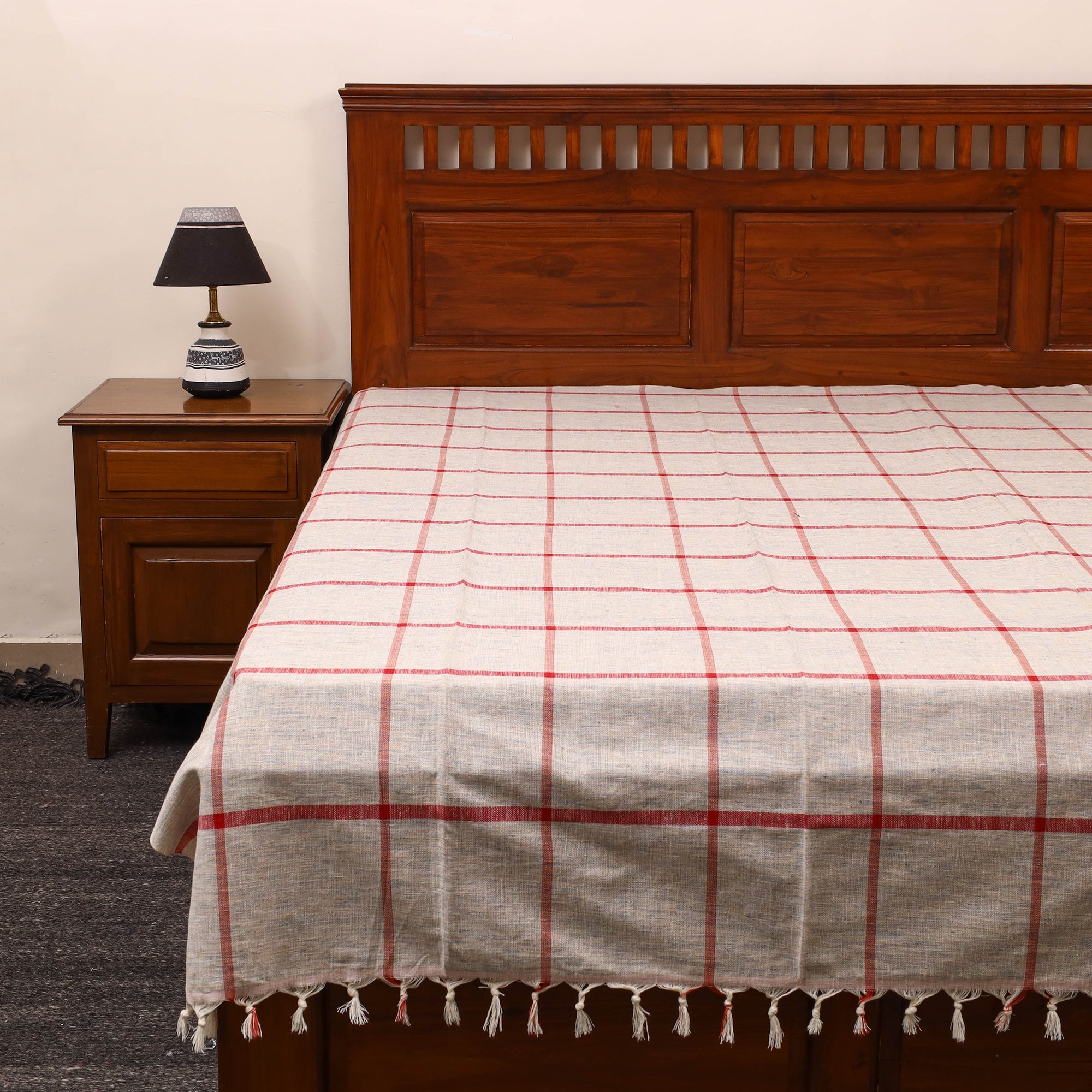 GWALIOR HANDLOOMS Beige - Plain Cotton Single Handloom Bed Cover (90 x 60 in) 71