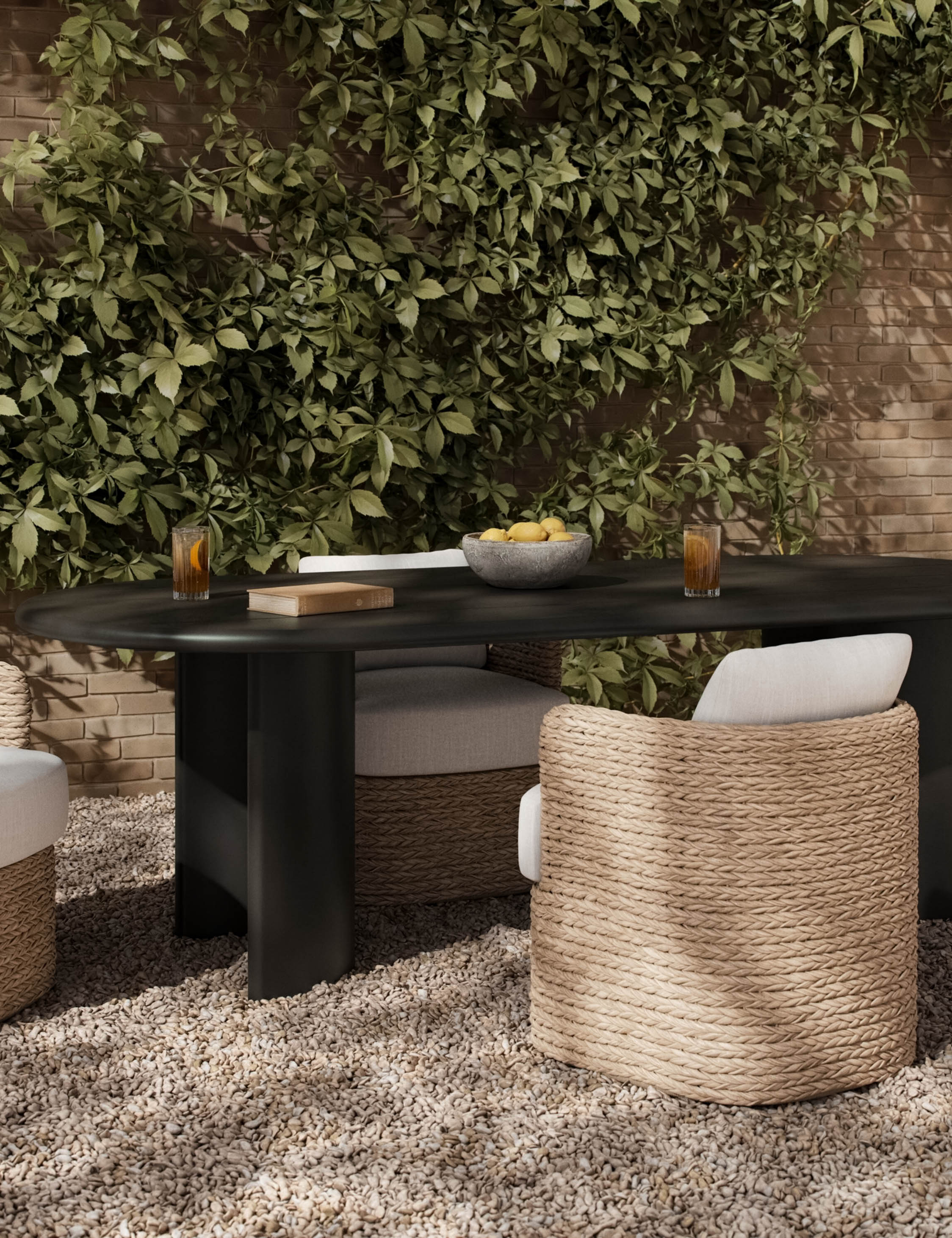 Lulu and Georgia Gilda Outdoor Oval Dining Table - view 12