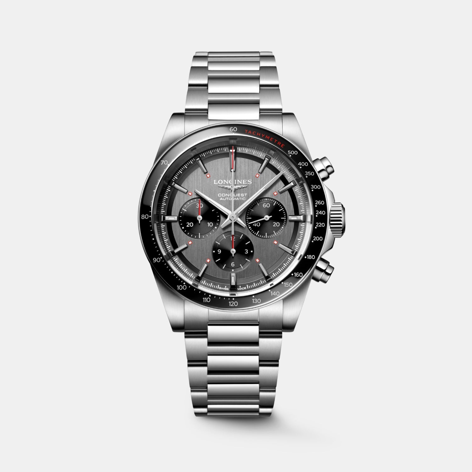 Longines Conquest Men Automatic Anthracite Dial Chronograph Stainless Steel Watch L38364529