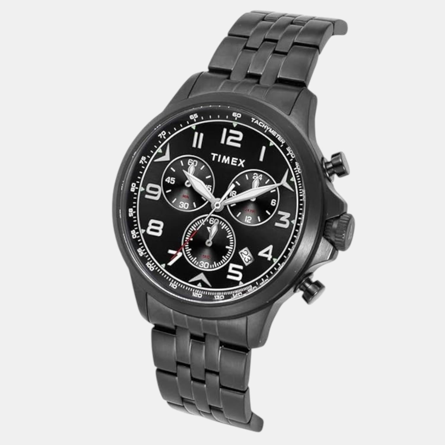 Timex E Class Men Quartz Black Dial Chronograph Stainless Steel Watch TWEG25103 - view 2