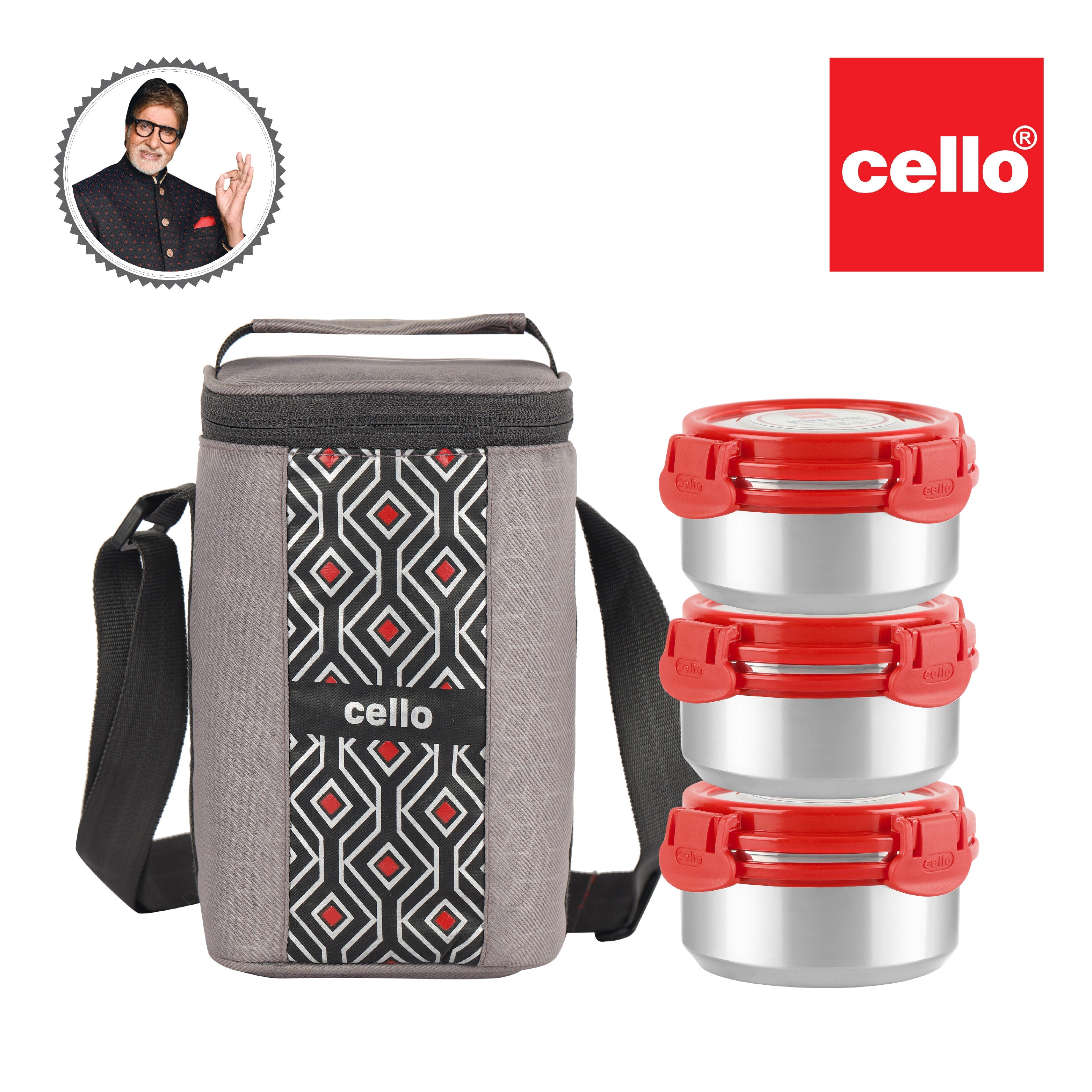 Cello MF Ultra Stainless Steel Lunch Box with Jacket, Set of 3 - view 13