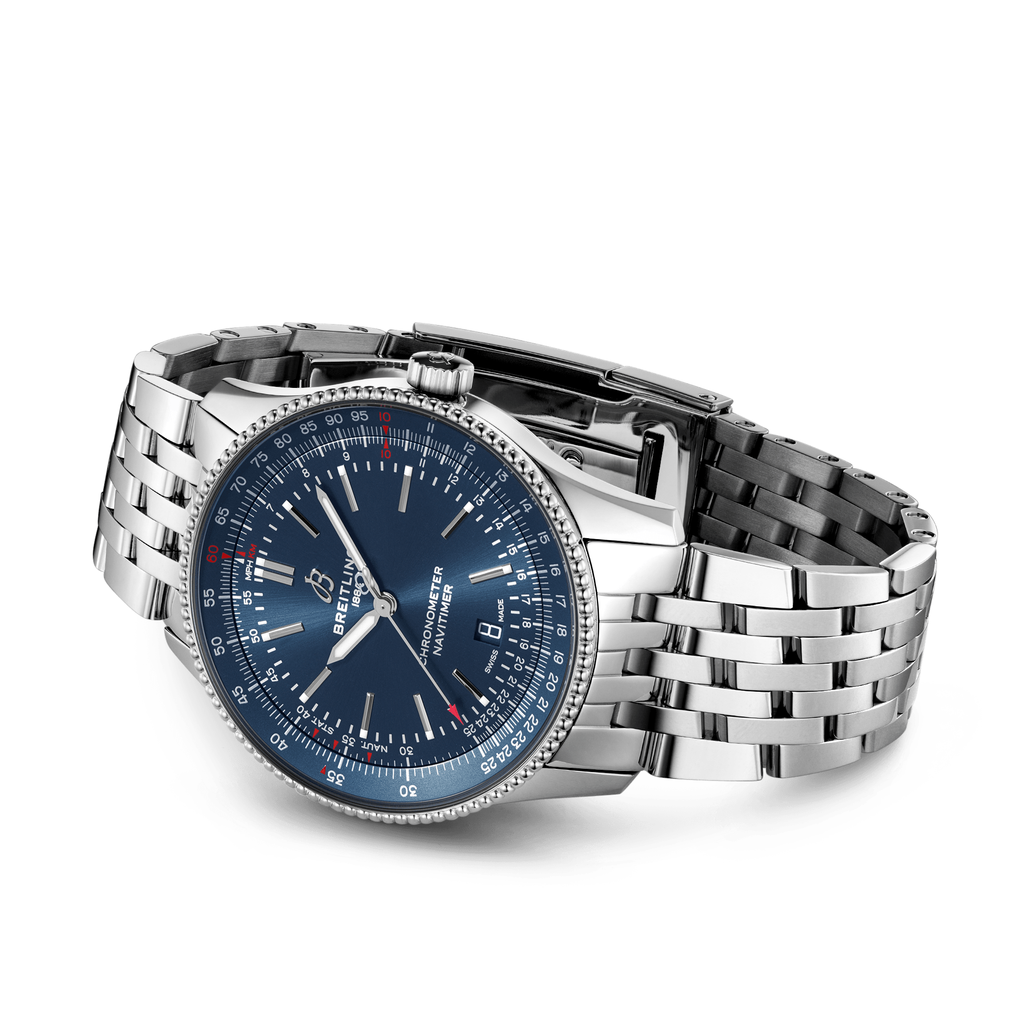 Breitling Navitimer Blue Dial - Silver chain 41 MM Watch for Men - view 2