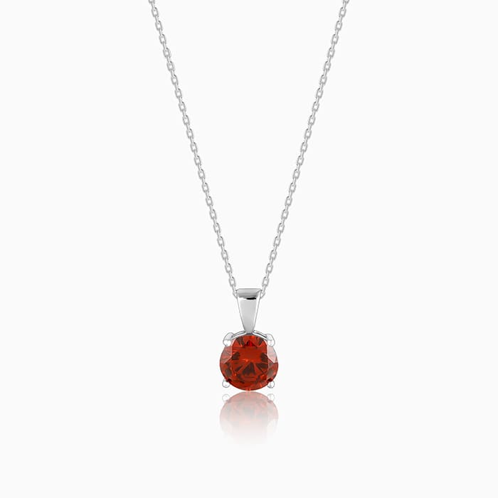 GIVA Jewellery Silver Gracious Red Pendant with Link Chain