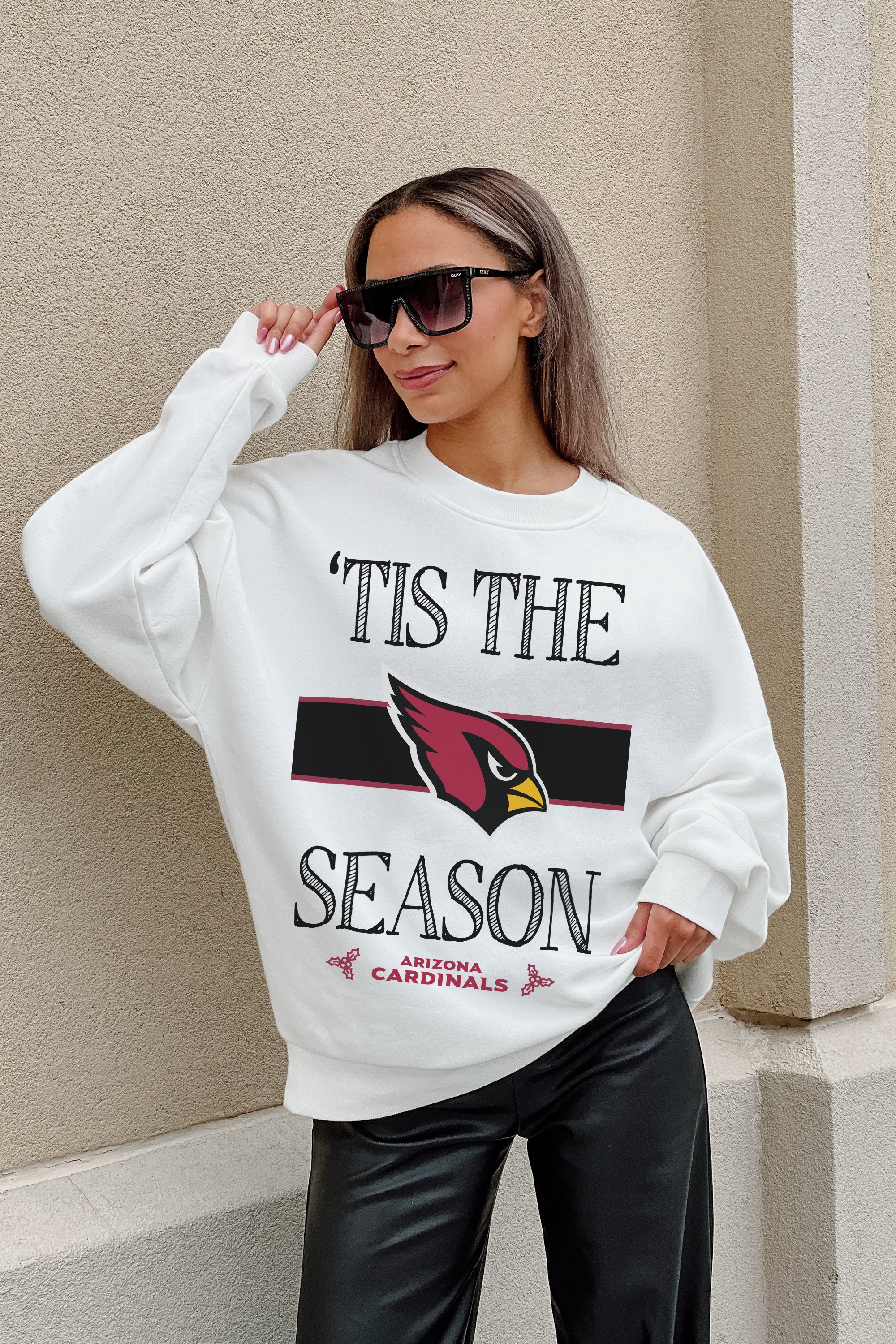 GC X NFL Arizona Cardinals Touchdown Tidings Drop Shoulder Crewneck Sweatshirt