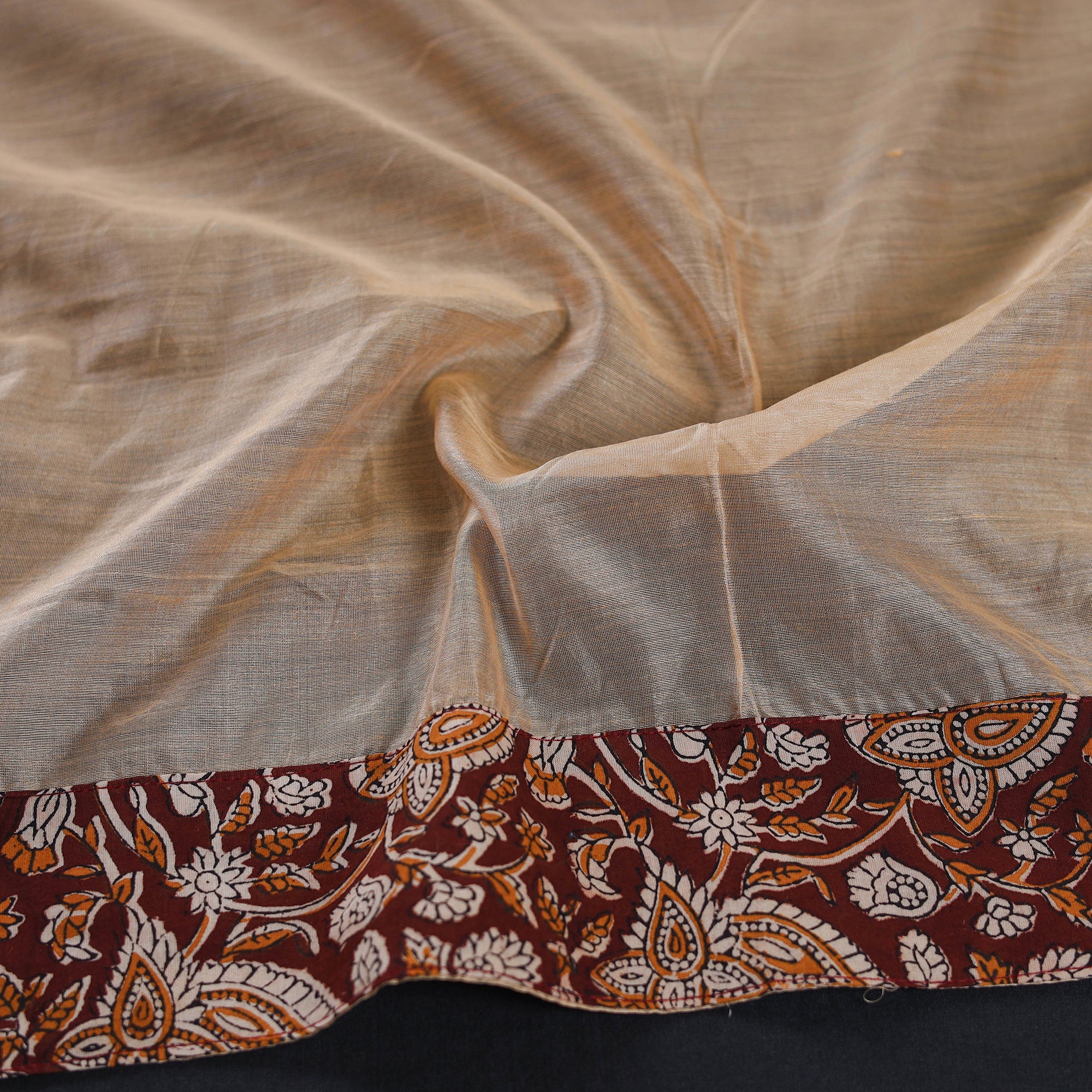 NOORI BAZAR Beige - Plain Chanderi Silk Blouse Piece 03 - view 2
