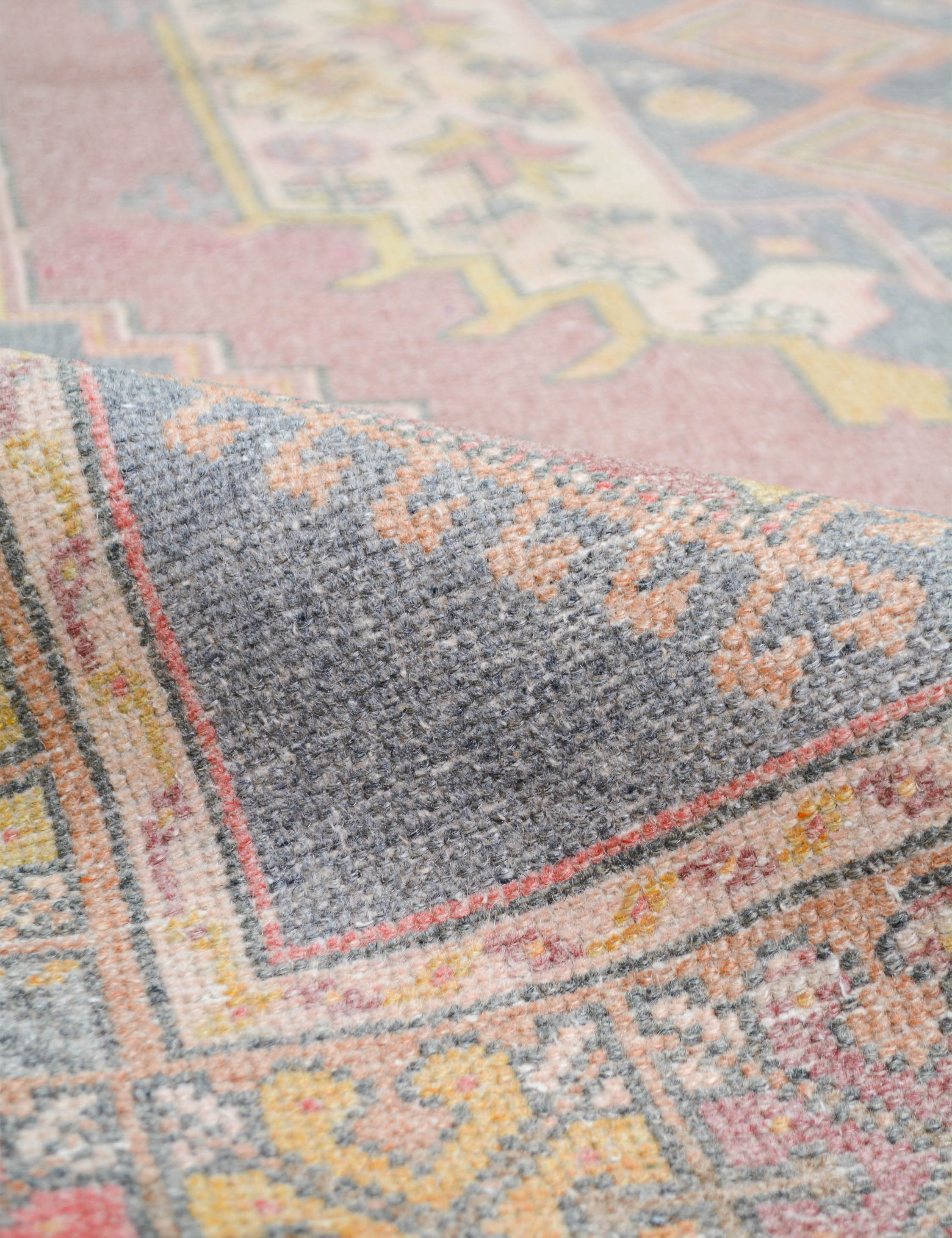 Lulu and Georgia Vintage Turkish Hand-Knotted Wool Rug No. 500, 3' 11" x 6' 2" - view 2
