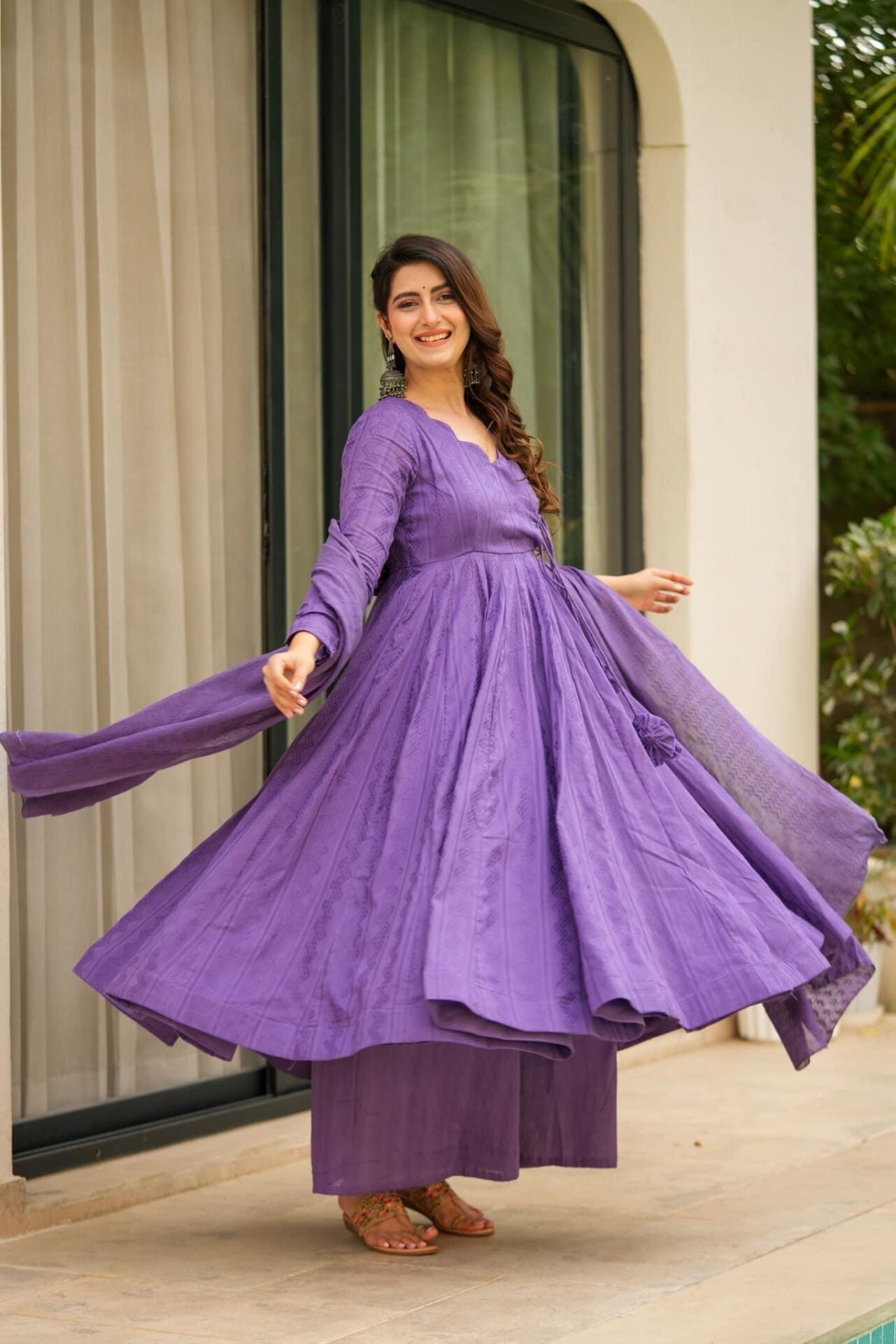 Idaho-o Sheeja purple suit set