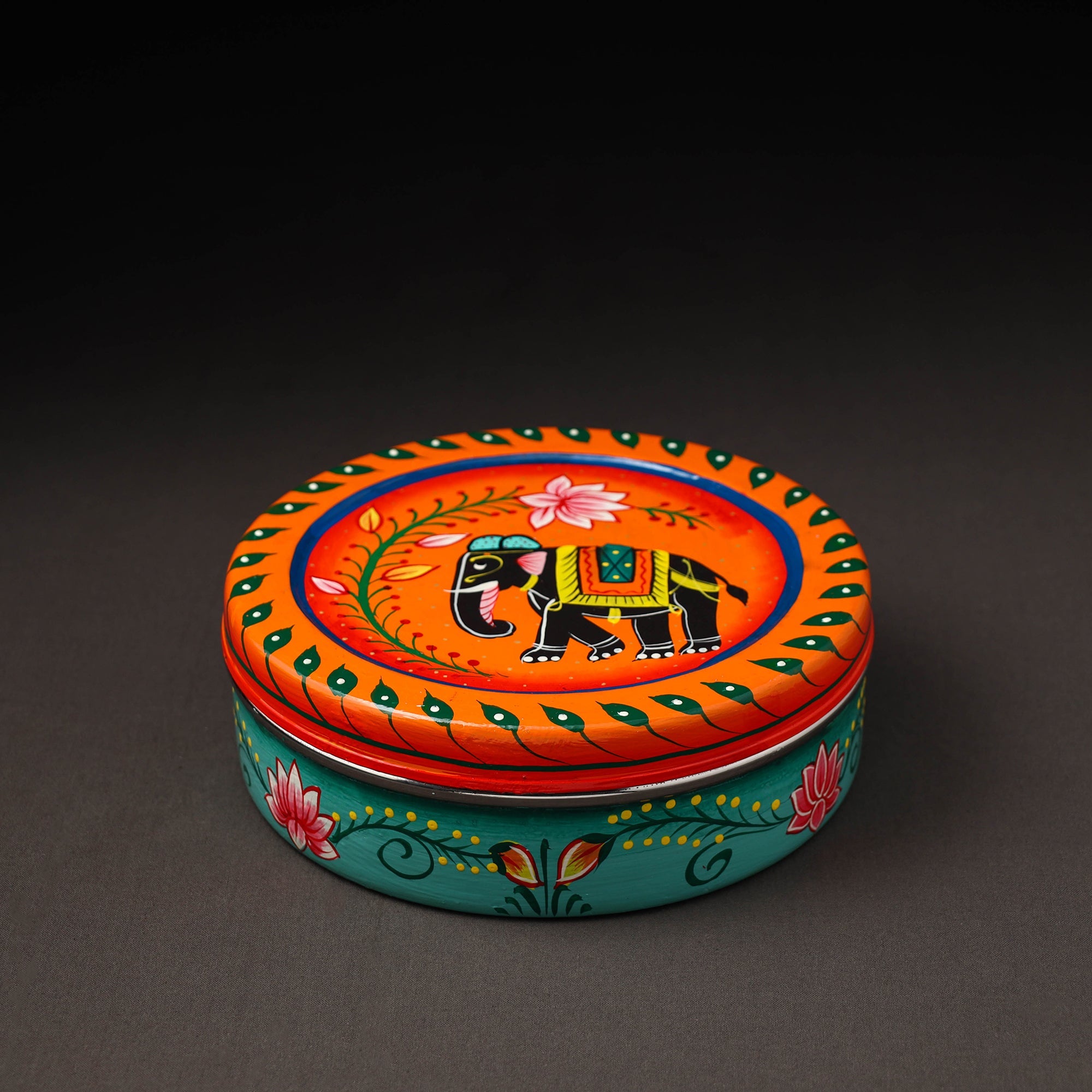 AAYAAS Banaras Handpainted Stainless Steel Roti Box 01 - view 4