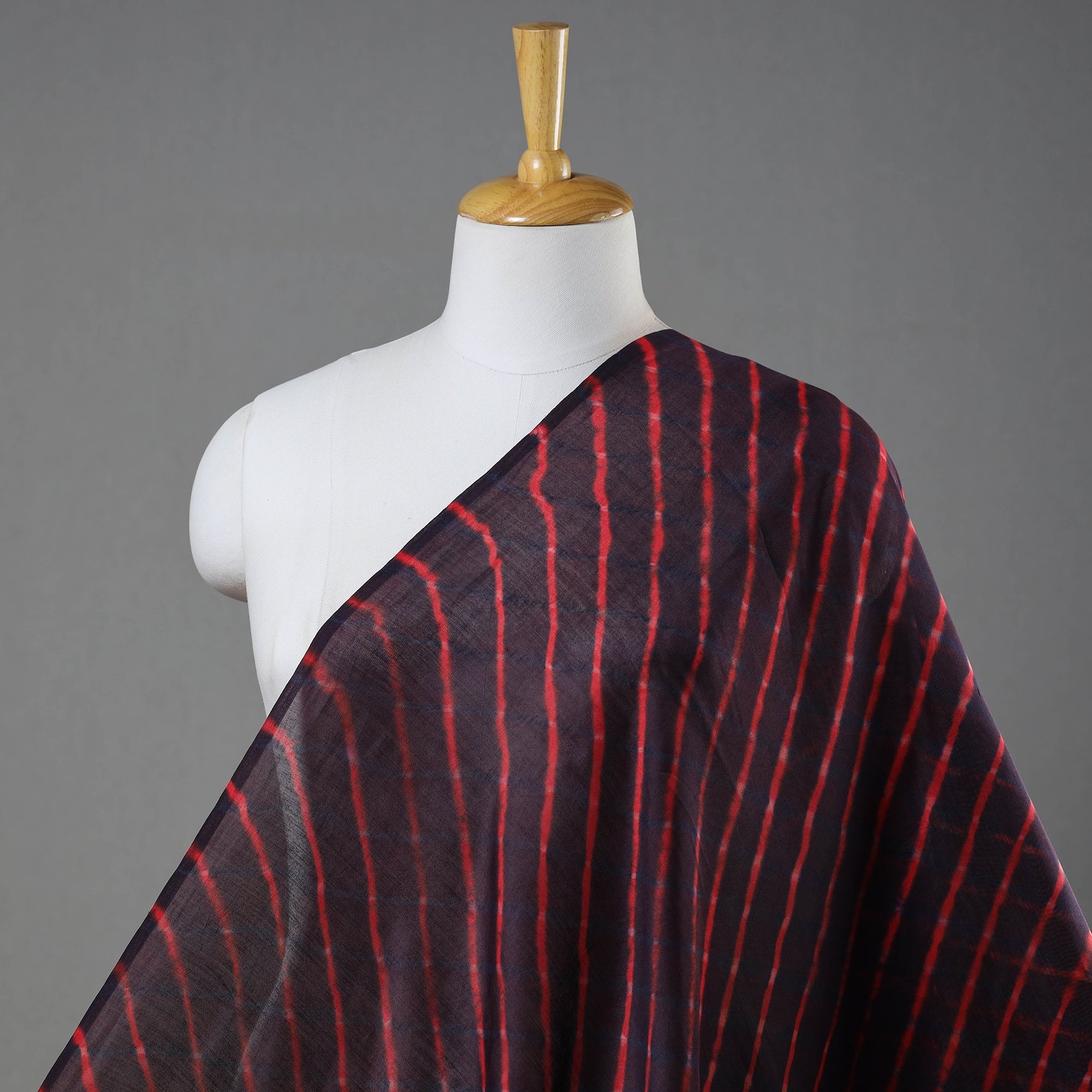 LEHARIYA BY BADSHAH MIYAN Black - Leheriya Tie-Dye Mothra Chanderi Silk Fabric 25