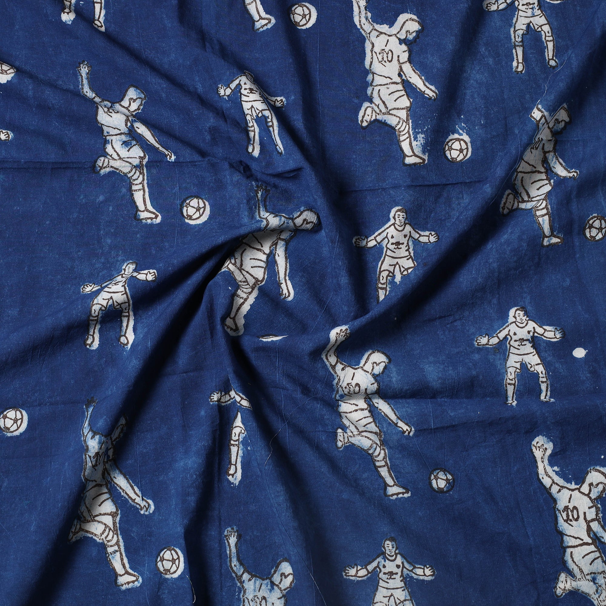BINDAAS UNLIMITED Blue - Bindaas Block Printed Cotton Precut Fabric (0.9 meter) 22 - view 2