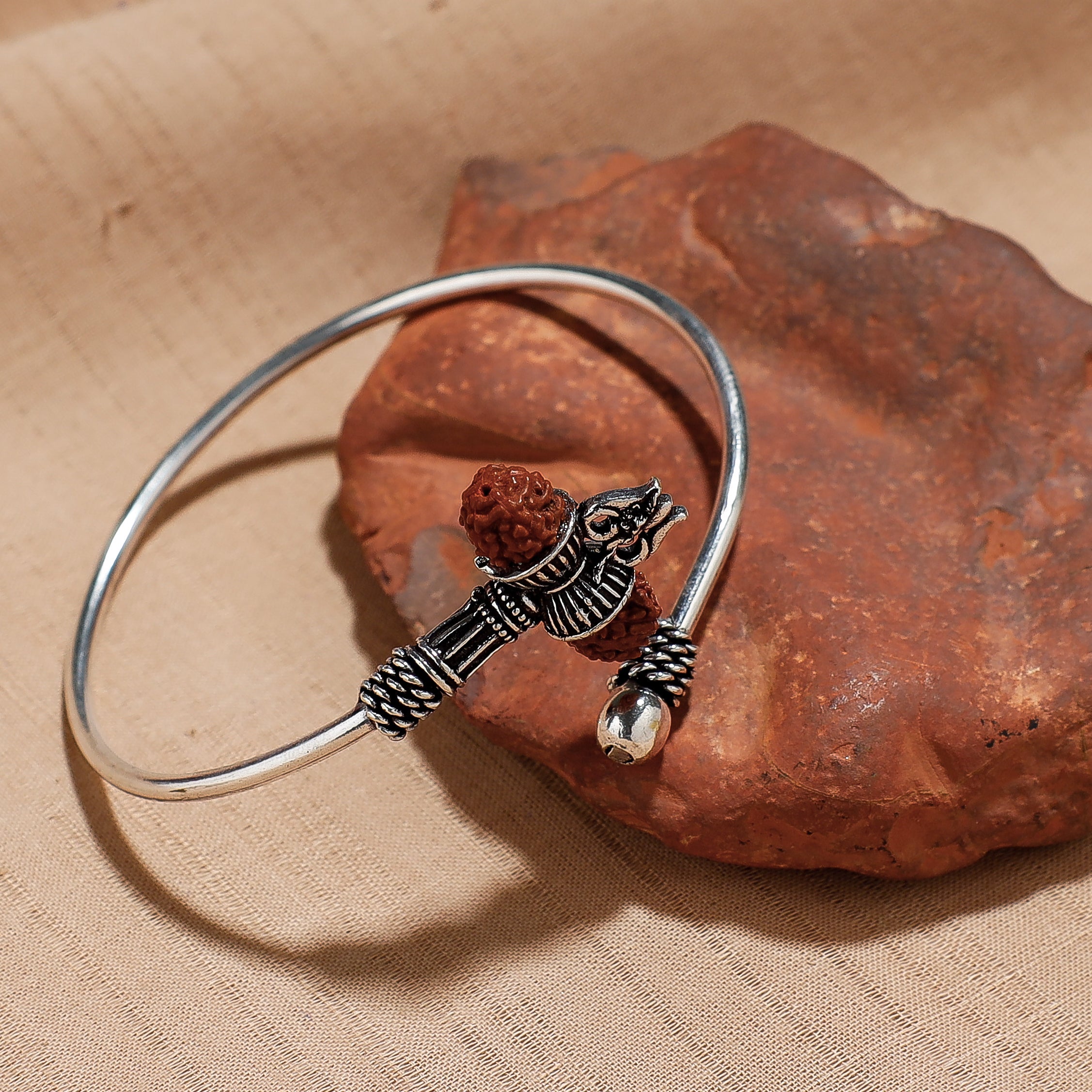 WHITE RIVER STORIES Antique Finish Oxidised German Silver Bracelet (Adjustable) - view 2
