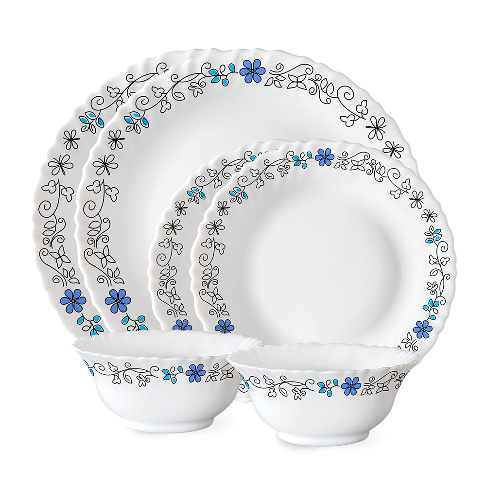 My Borosil Larah by Borosil, Blue Iris Dinner Set