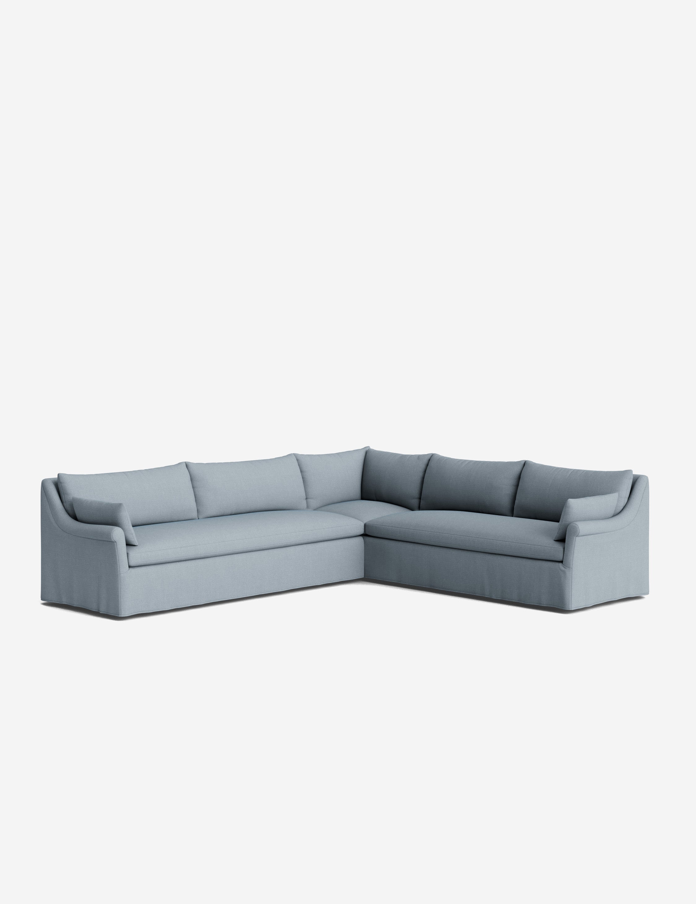 Lulu and Georgia Portola Rolled Arm Slipcover Corner Sectional Sofa - view 75