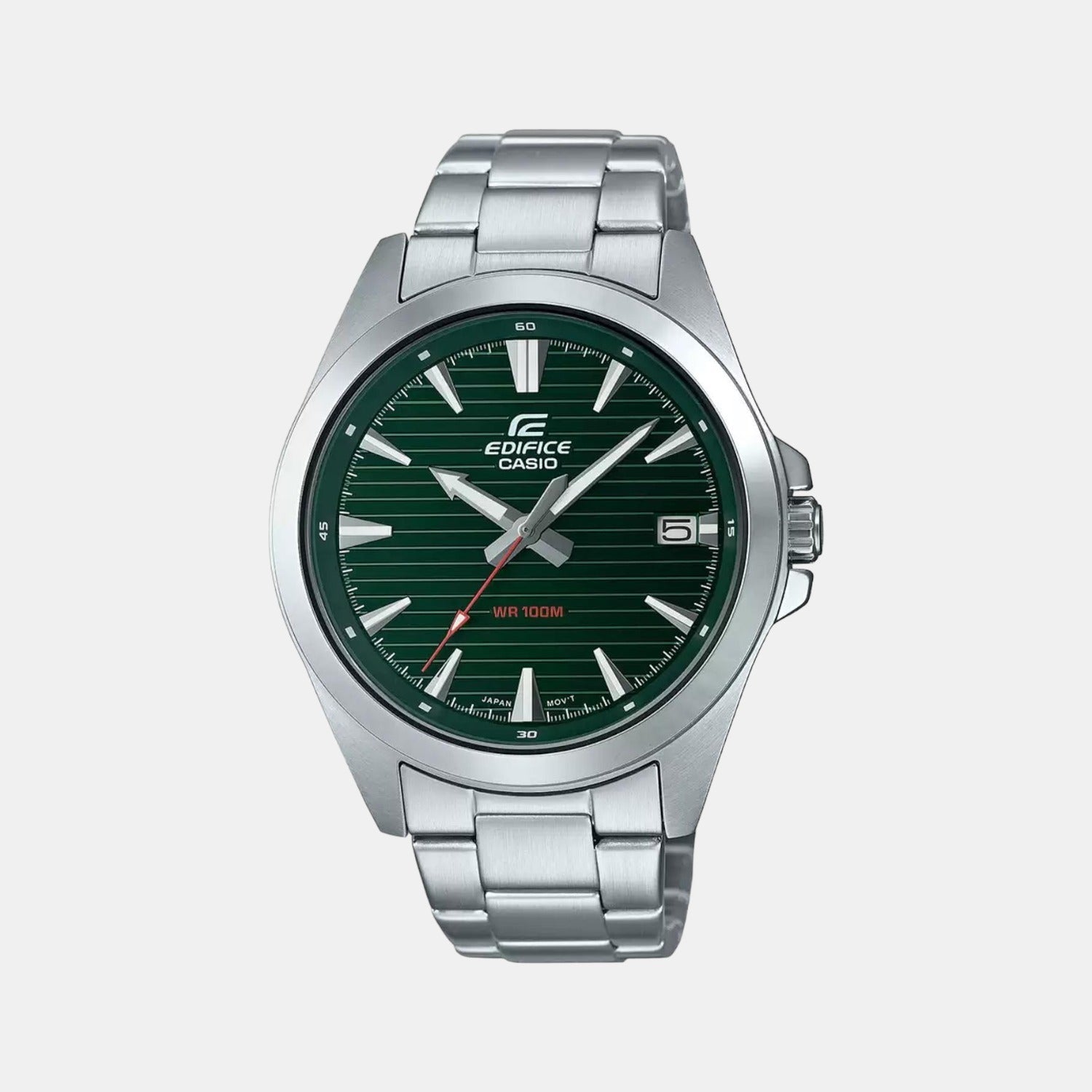 Casio Edifice Men Quartz Green Dial Analog Stainless Steel Watch ED537