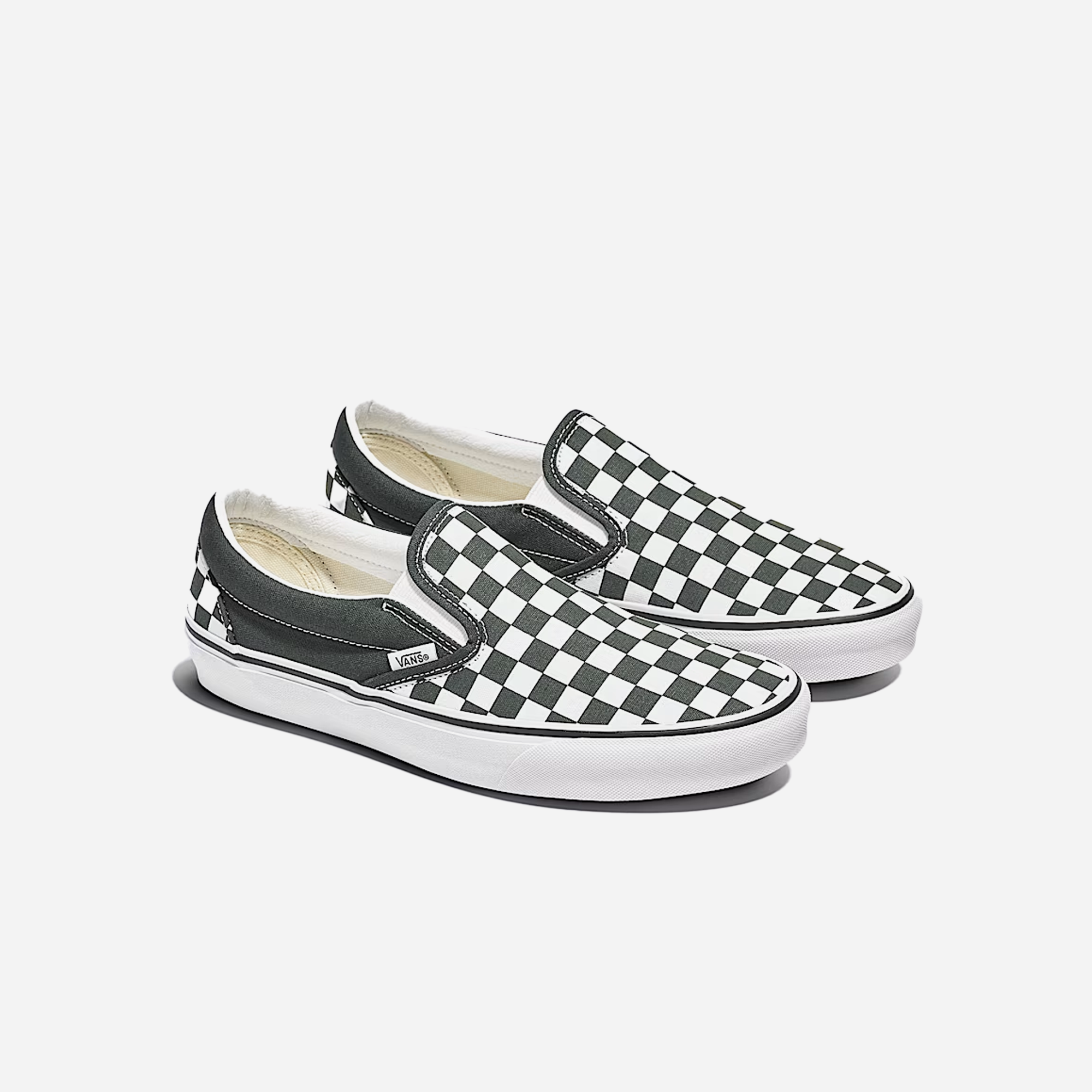Vans Classic Slip-On Checkerboard Shoe Scarab Green / White - view 2