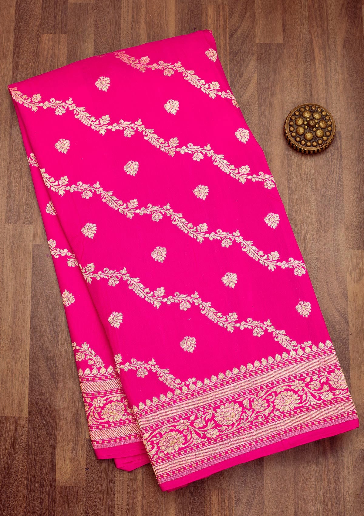 Koskii Rani Pink Zariwork Pure Silk Saree – Women's