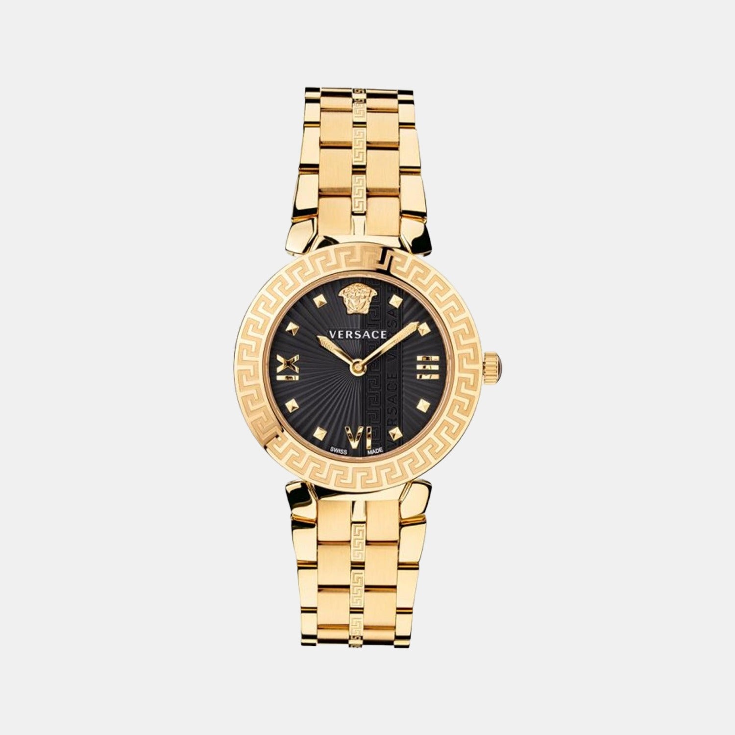 Versace Greca Icon Women Quartz Black Dial Analog Stainless Steel Watch VEZ600521