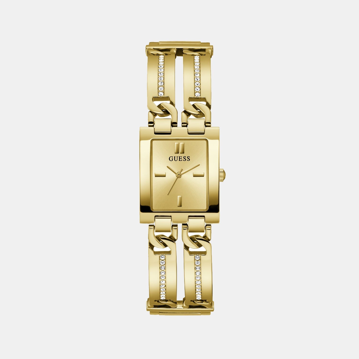 Guess Bejeweled Women Quartz Champagne Dial Analog Stainless Steel Watch GW0668L2