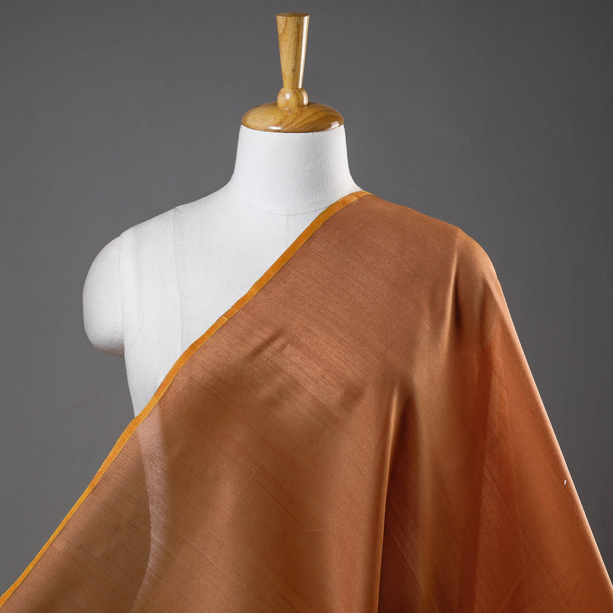 ITOKRI CRAFTS INITIATIVE Brown - Maheshwari Cotton Handloom Fabric