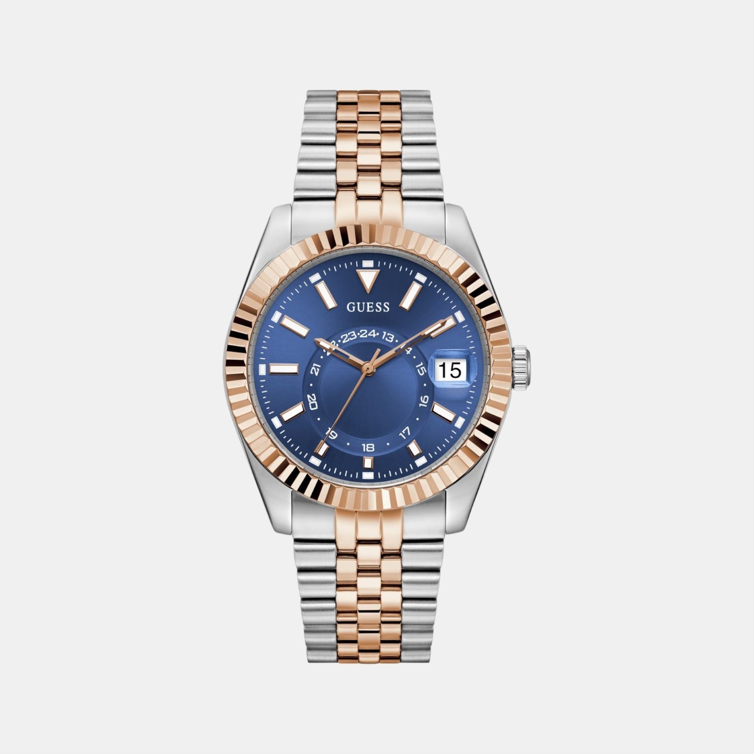 Guess Dress Men Quartz Blue Dial Analog Recycled Steel Watch GW0977G5