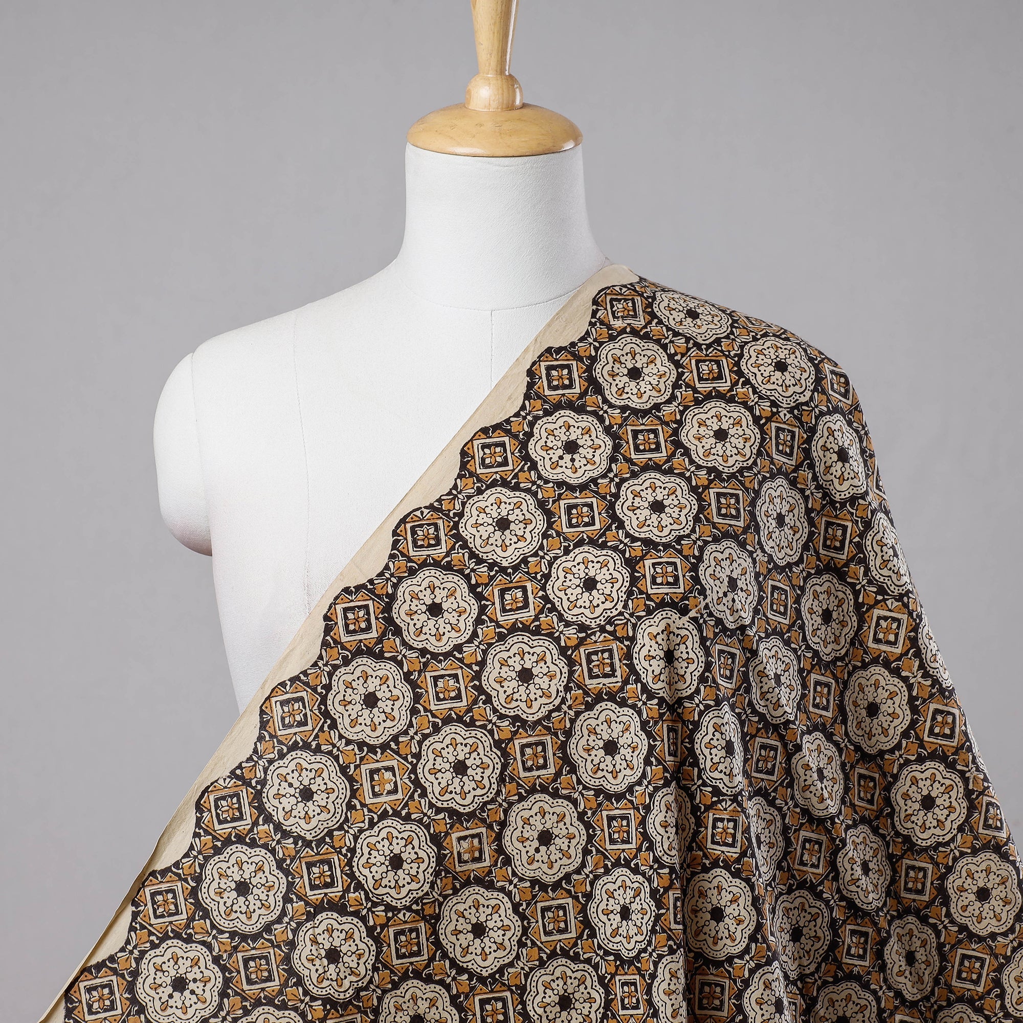 HAVELI CHRONICLES Brown - Bagru Block Print Cotton Fabric 13