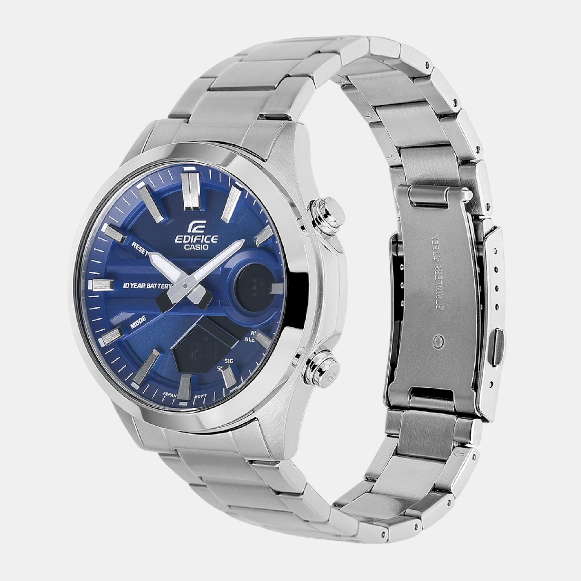 Casio Edifice Men Quartz Blue Dial Analog-Digital Stainless Steel Watch ED625 - view 2