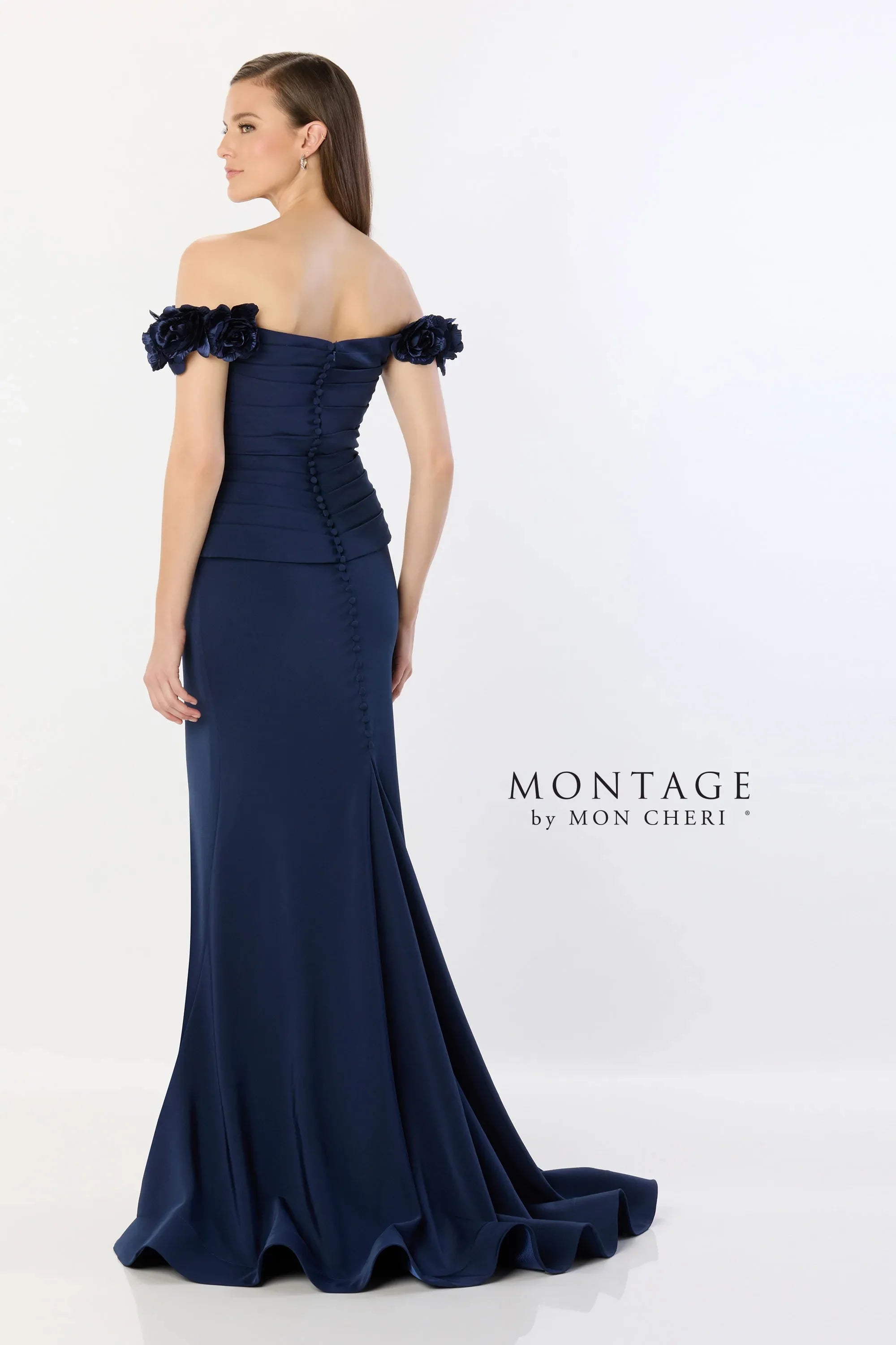 Montage M2242 Pleated Long Formal Mermaid Evening Dress - view 2