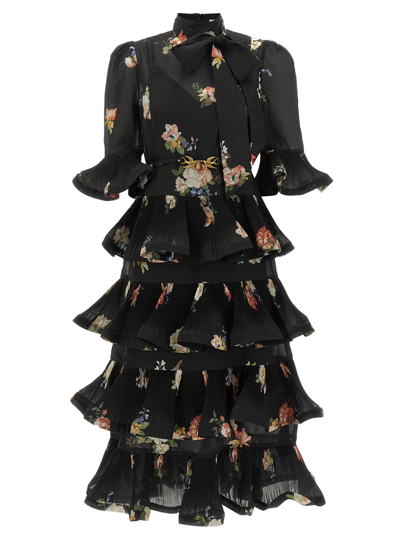 Zimmermann Pleated Sleeved Dress – 100% polyester
