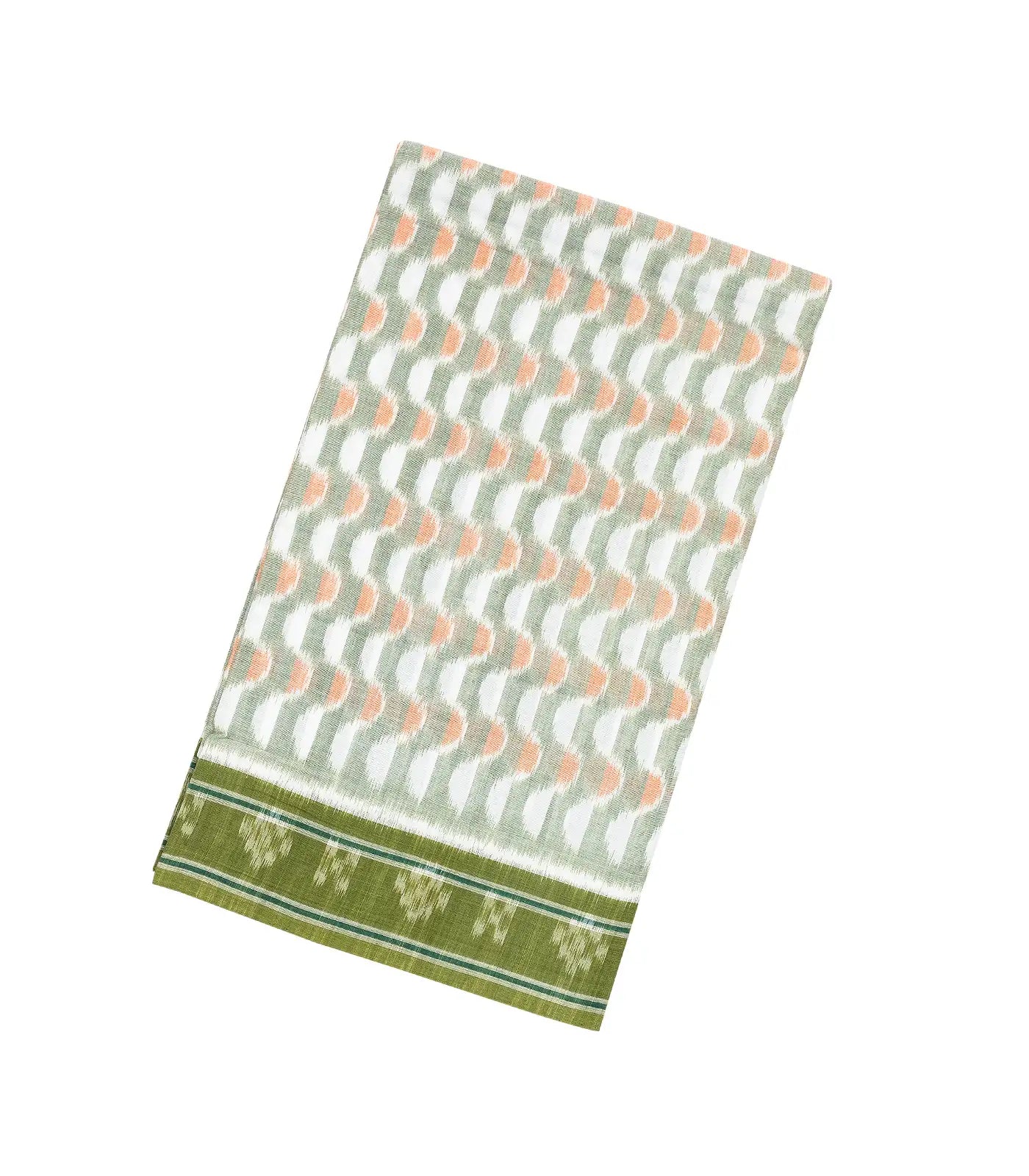 RmKV White Handloom Orissa Cotton Saree With Tie & Dye Motifs