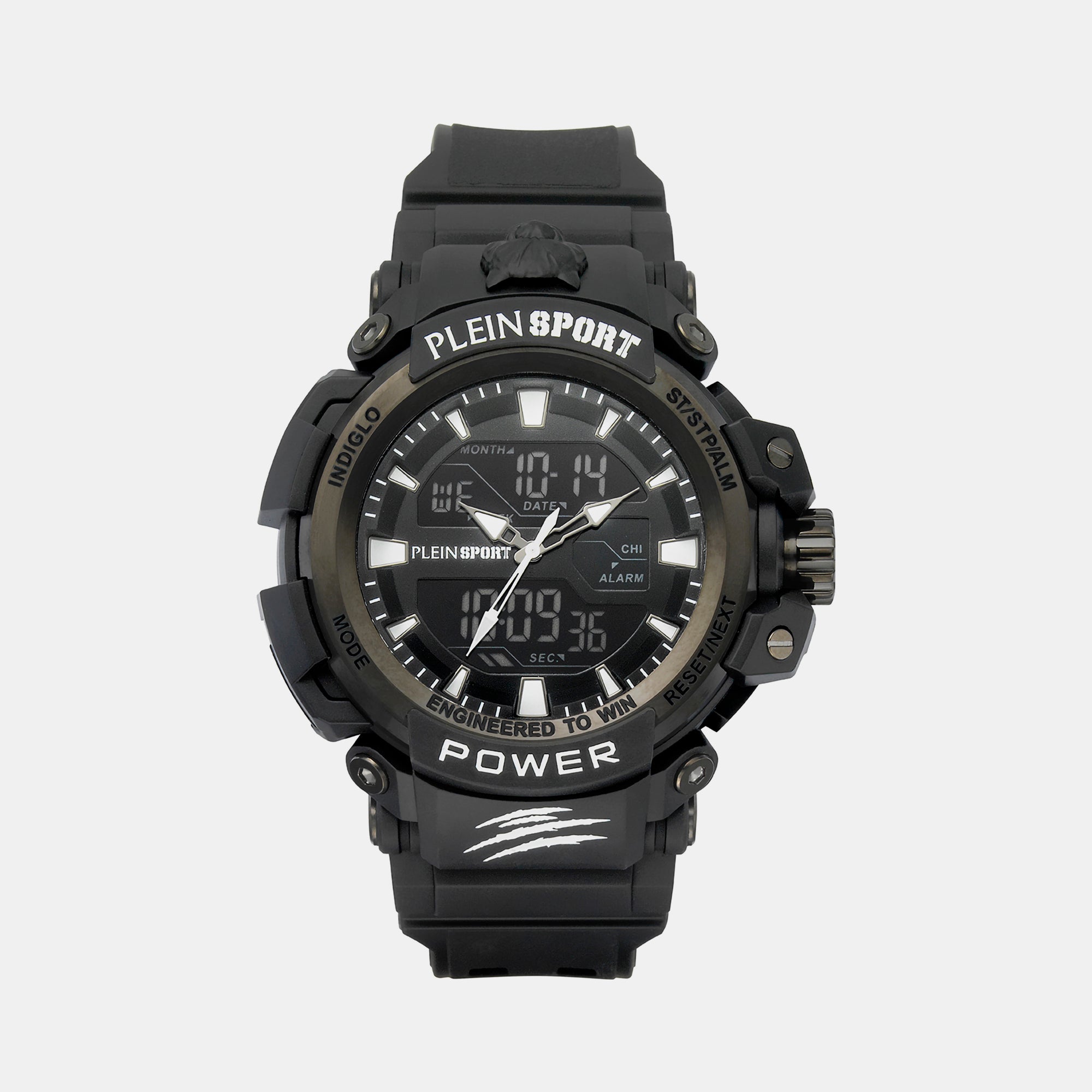 Plein Sports Combat Men Quartz Black Dial Analog-Digital Silicone Watch PSNBA0123