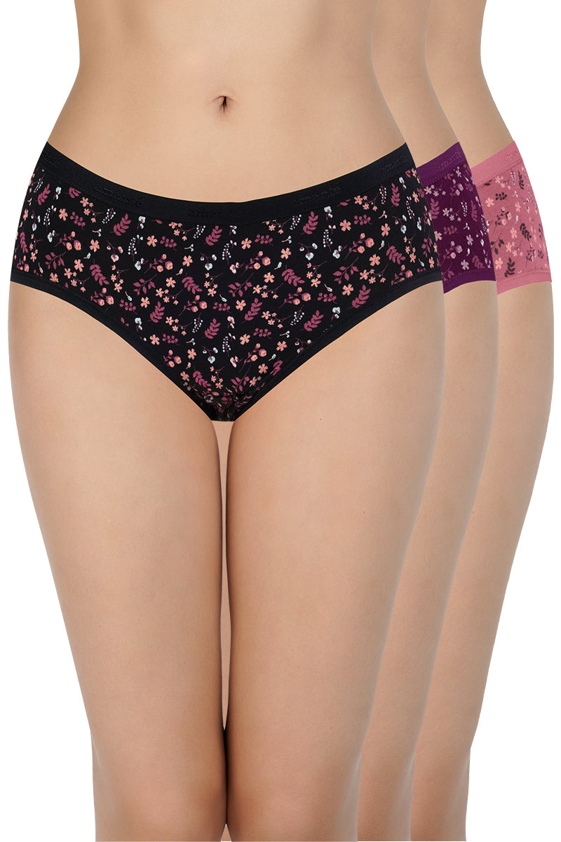 Amante Low Rise Print Hipster Panties (Pack of 3)