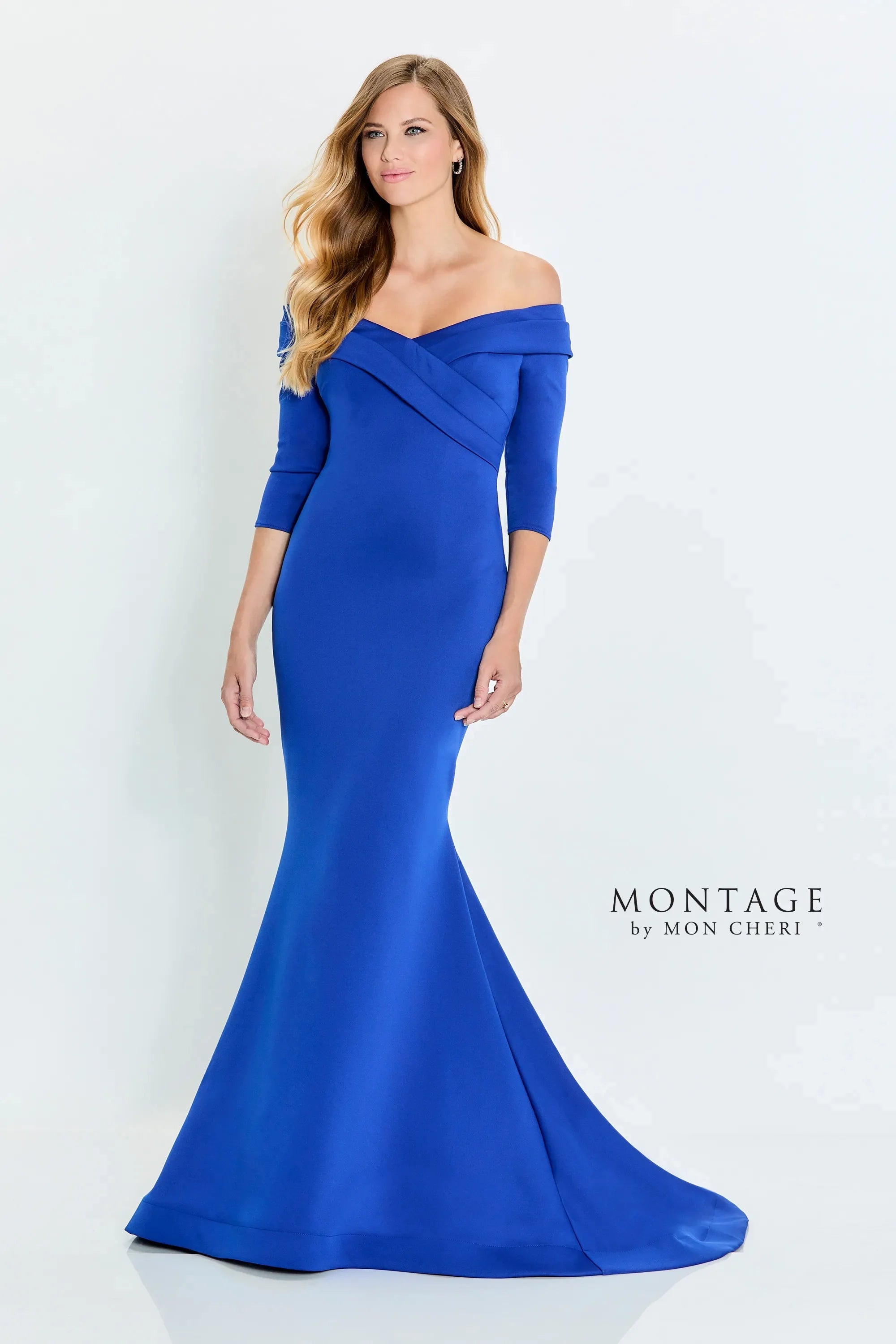 Montage M540 Long Mermaid Fit Formal Pleated Evening Dress - view 4