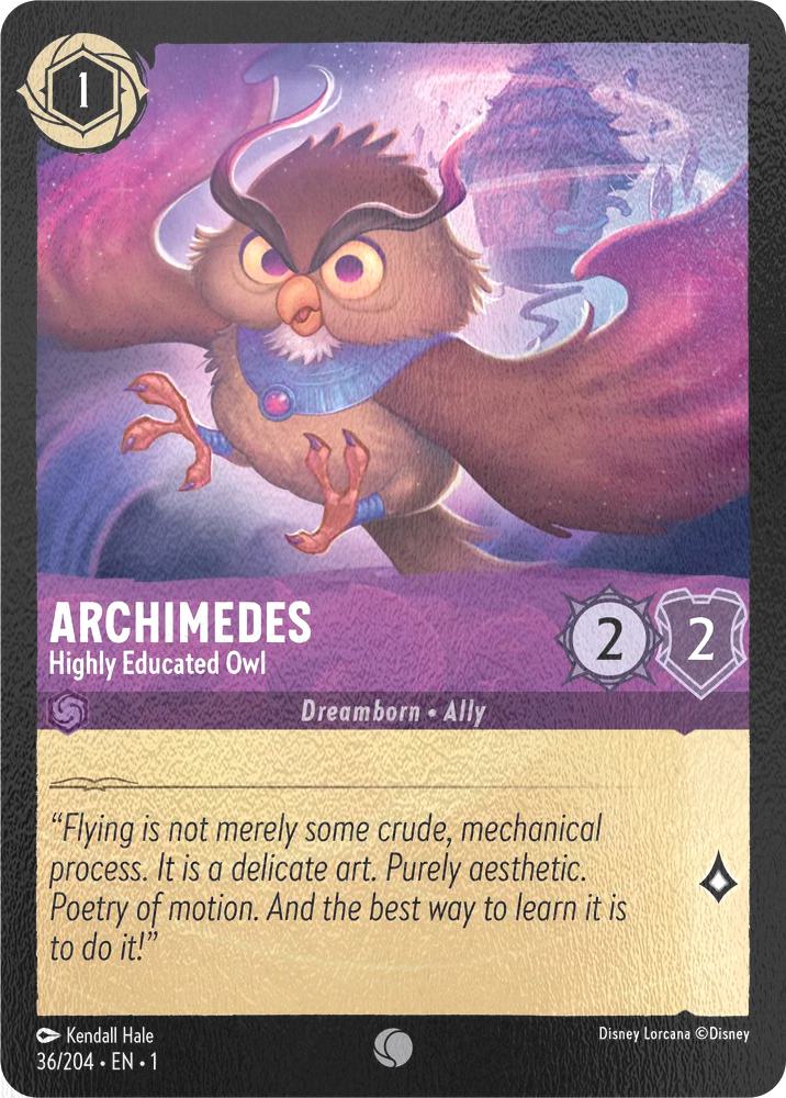 Lorcana Archimedes - Highly Educated Owl - 36/204 [The First Chapter] [Cold Foil]