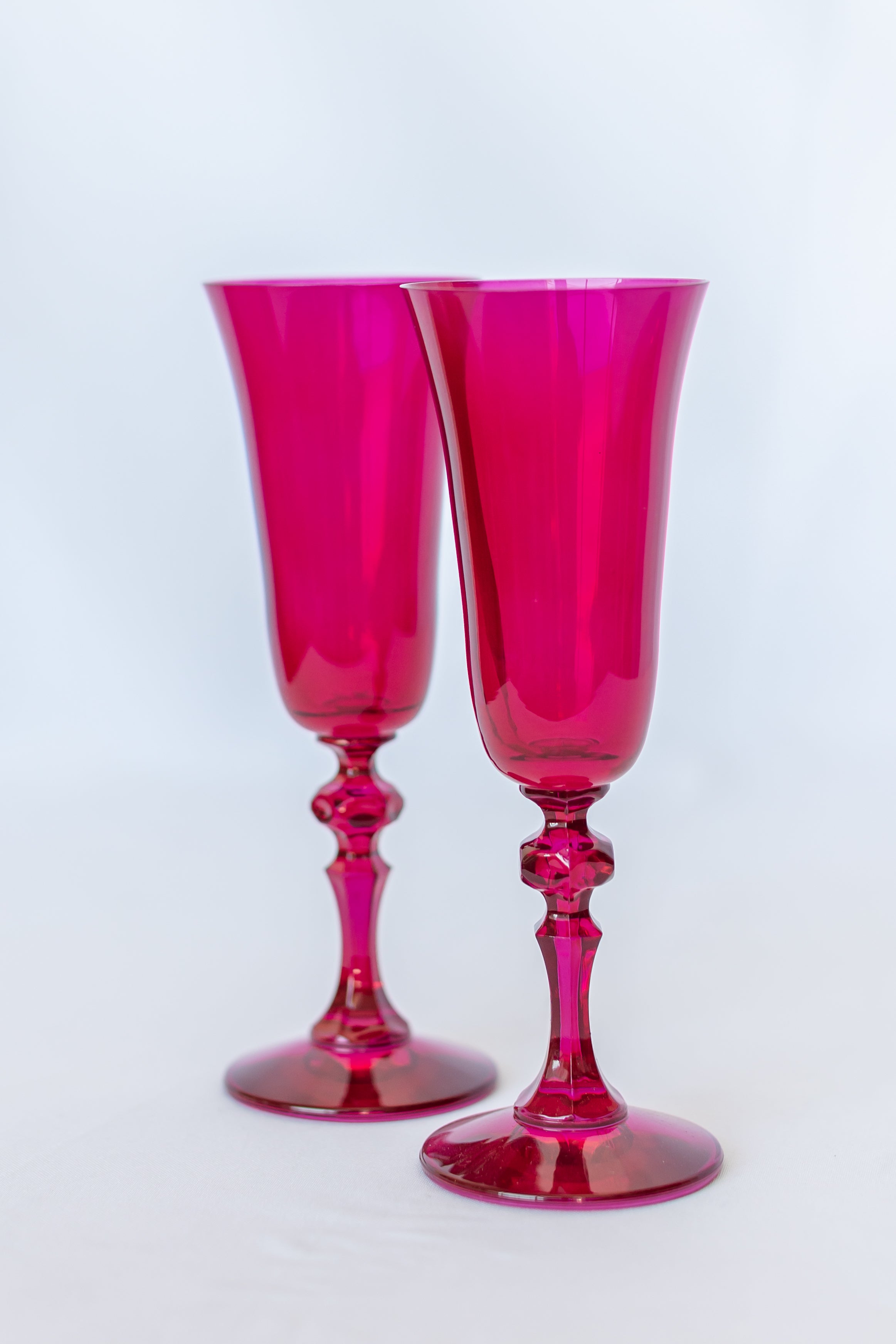 Estelle Colored Glass Estelle Colored Regal Flute - Set of 2 {Viva Magenta (Our Fuchsia)}