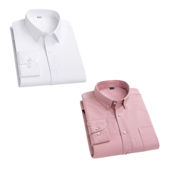 BlackTree Combo of 2 Cotton Shirt for Man ( White and Pink )