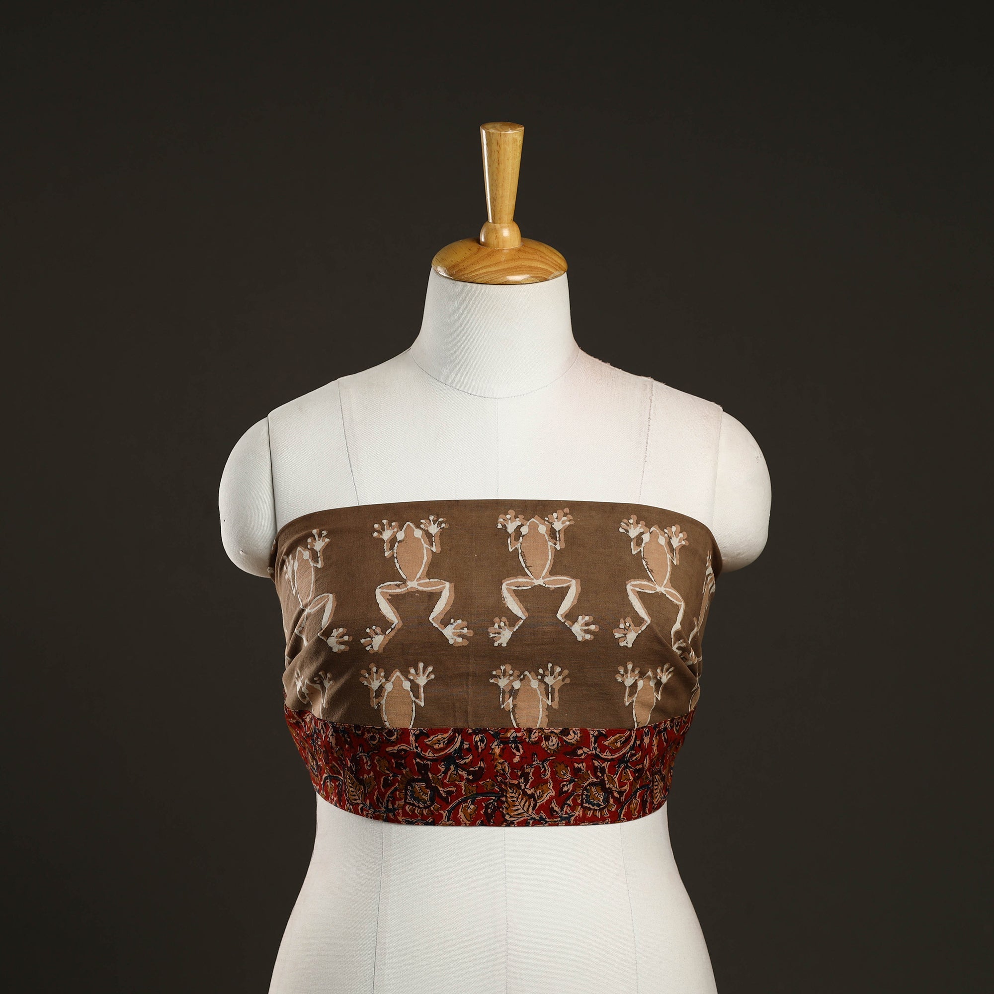 NOORI BAZAR Brown - Cotton Akola Block Print Blouse Piece 42