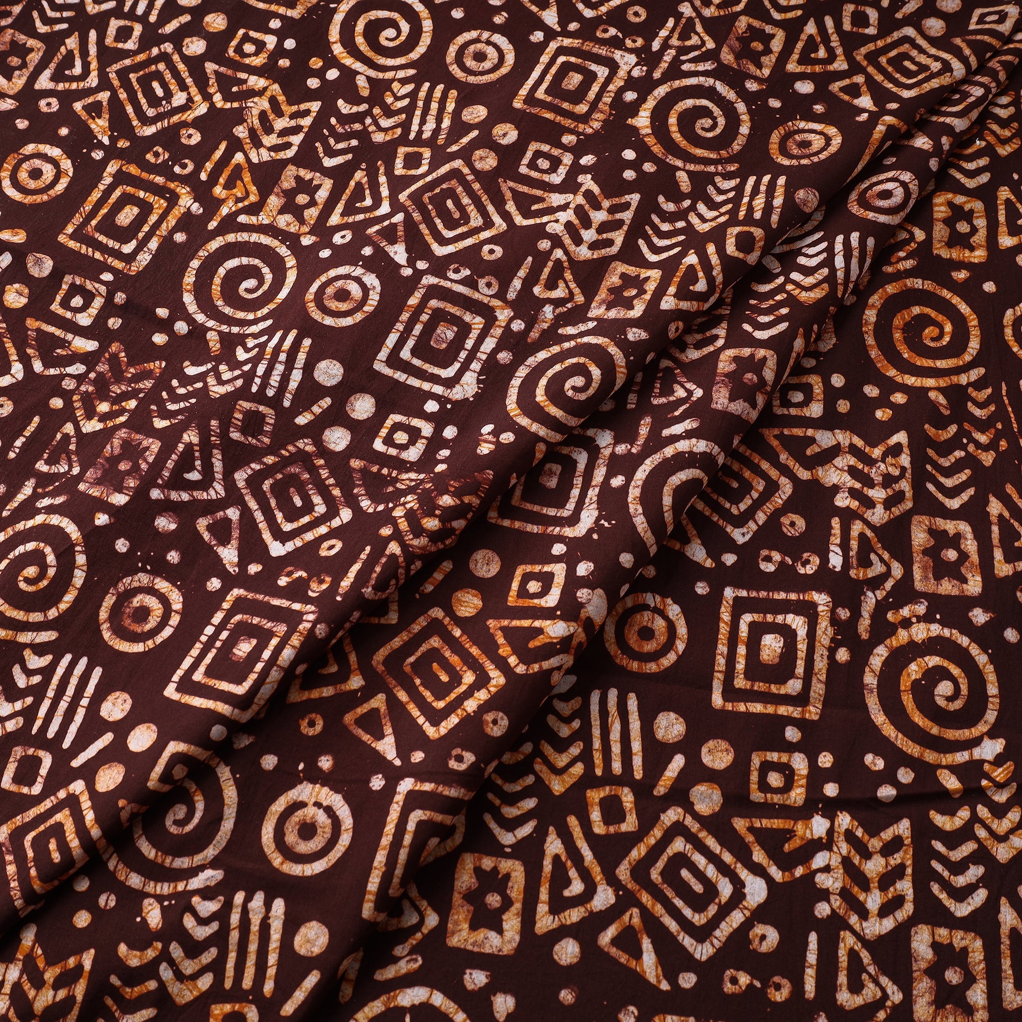 BATIK BY MD. SHARIFF Brown - Hand Printed Cotton Batik Fabric - view 2
