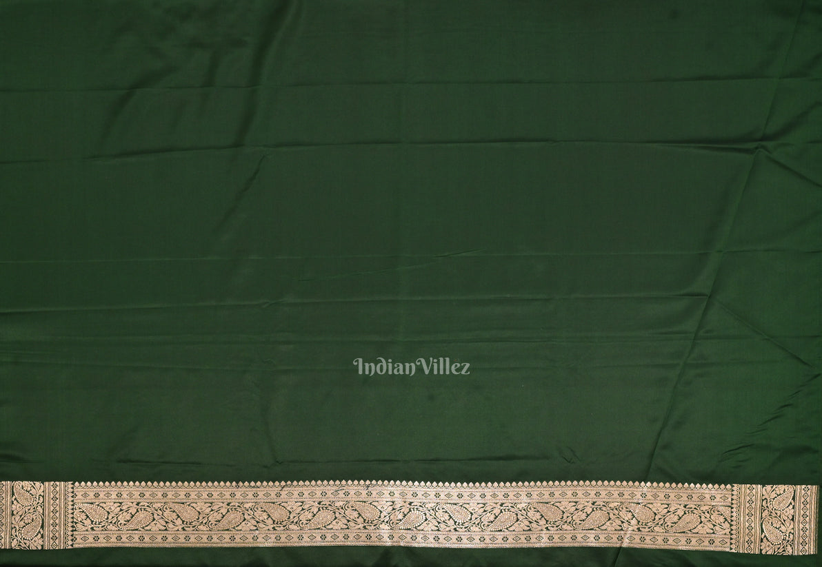 IndianVillèz Green Meenakari Pure Mashru Satin Silk Banarasi Saree - view 5