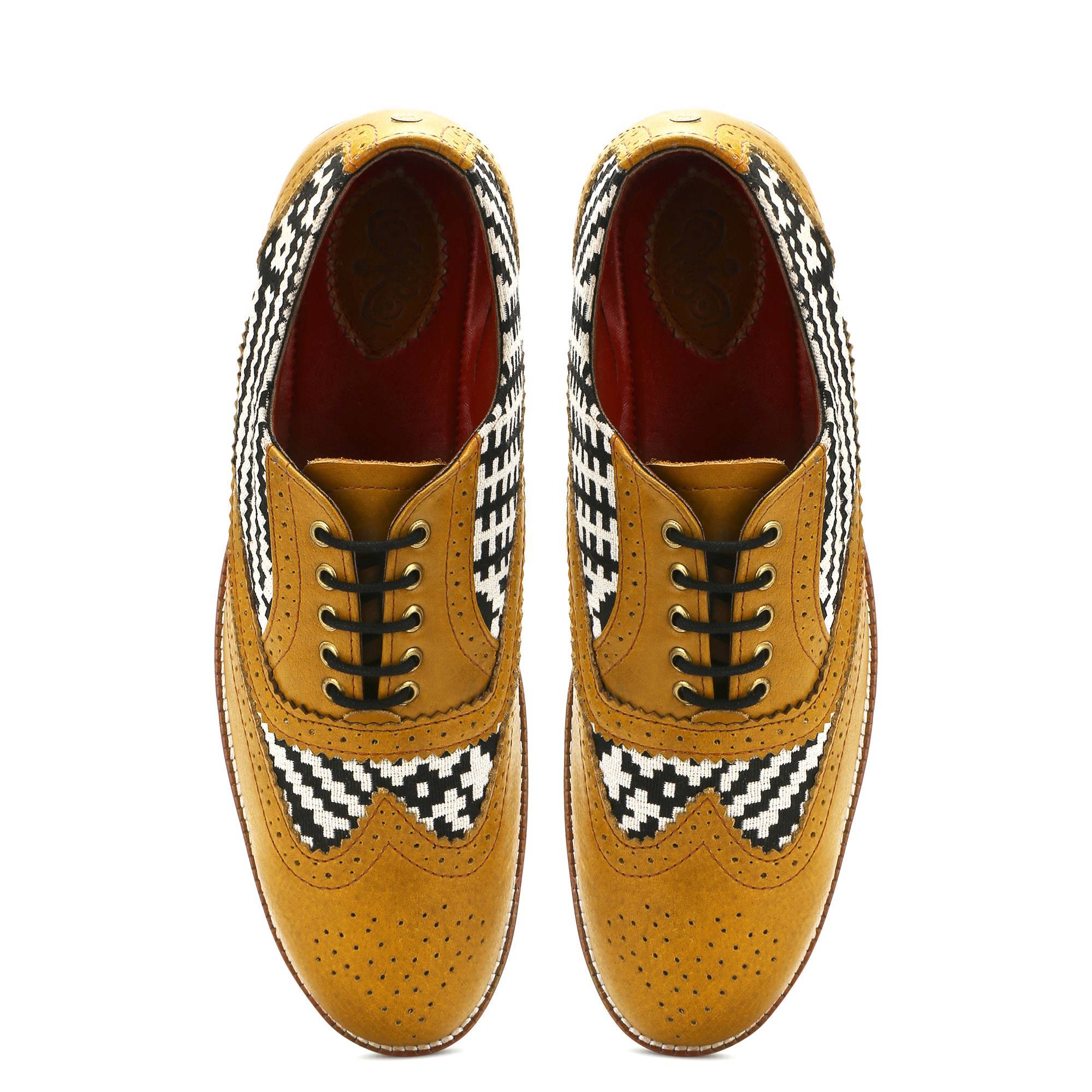 Banjaaran India Texo Brogue_ for Men – Mustard (discontinued) - view 2