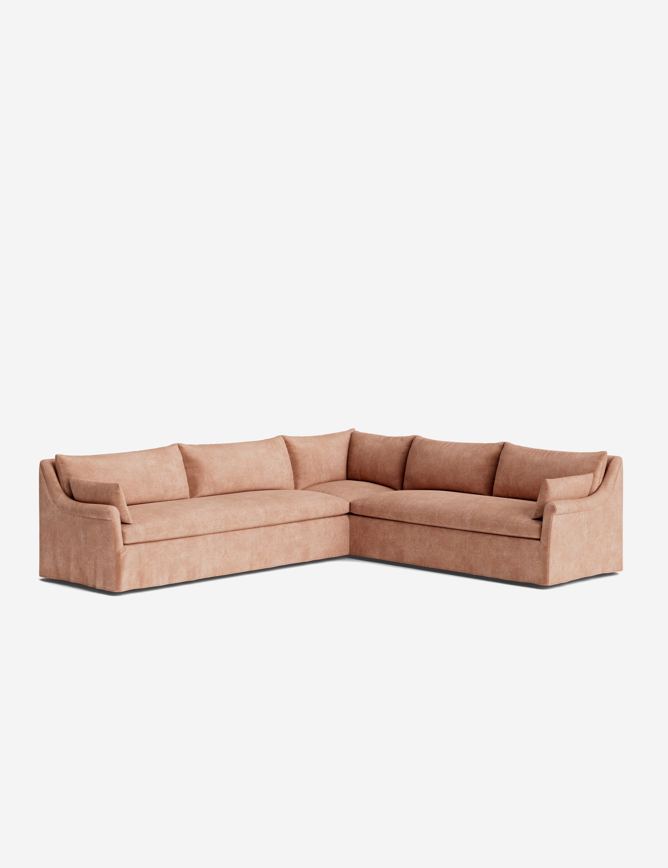 Lulu and Georgia Portola Rolled Arm Slipcover Corner Sectional Sofa