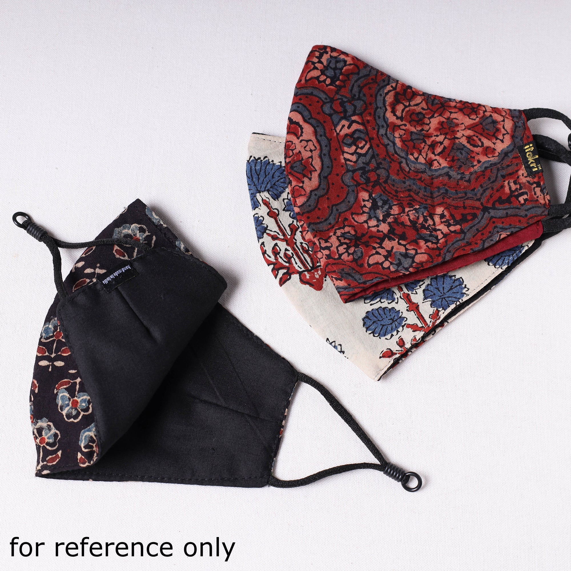 JALPARI Ajrakh Block Printed Cotton 3 Layer Snug Fit Face Cover - view 2