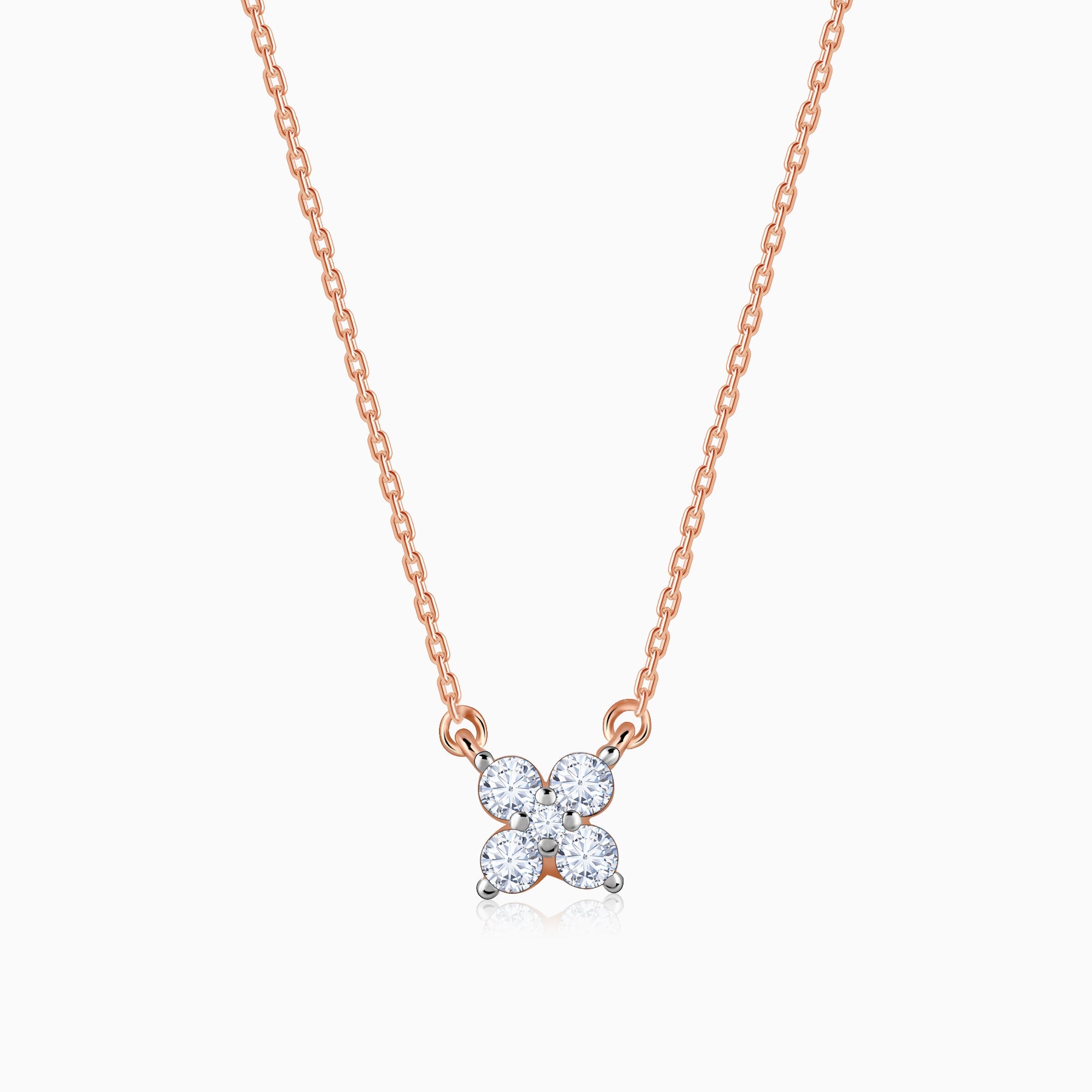 GIVA Jewellery Rose Gold Amorette Diamond Necklace