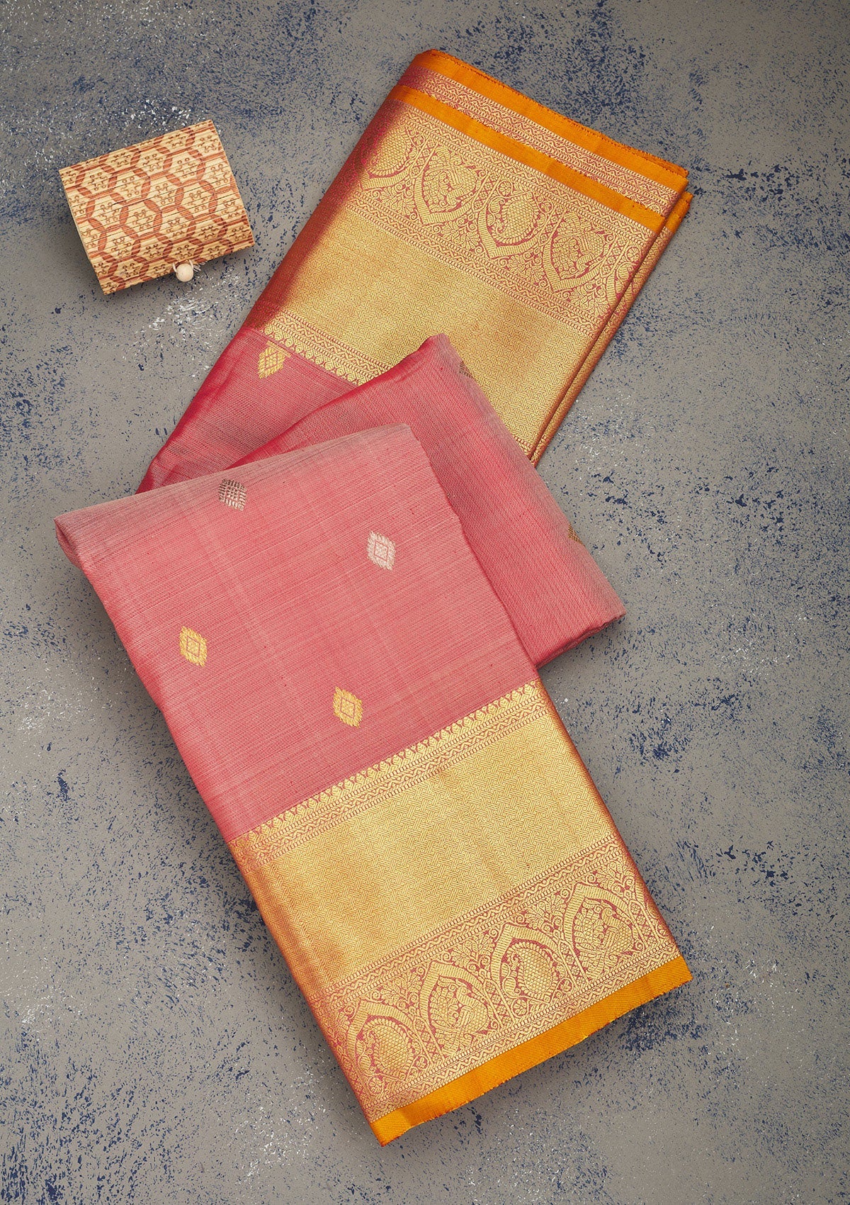 Koskii Light Brown Zariwork Pure Silk Saree – Women's