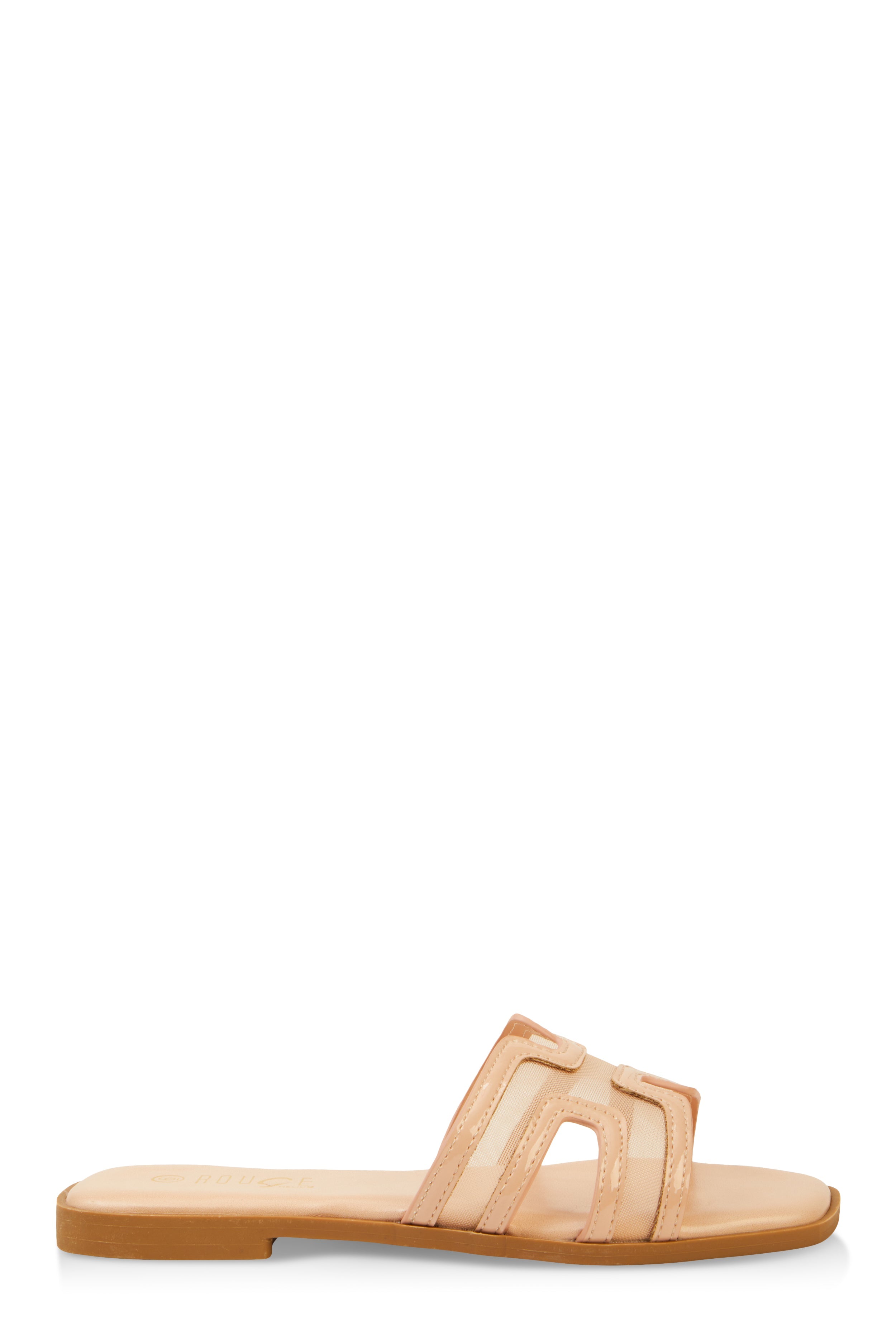 Rainbow Shops Mesh Insert Cut Out Band Slide Sandals - view 2